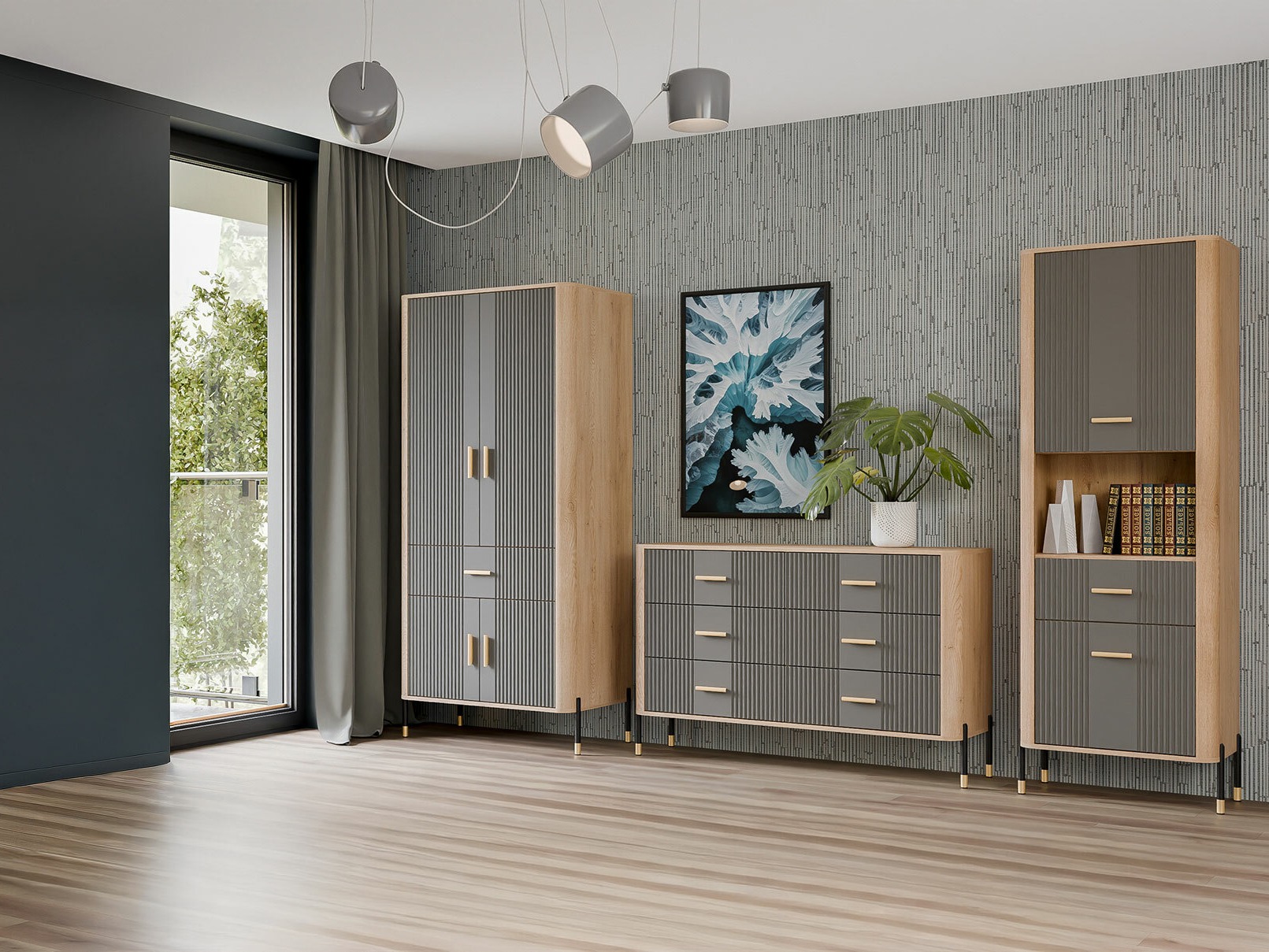 Ensemble de salon Flosora 149 (Gris)