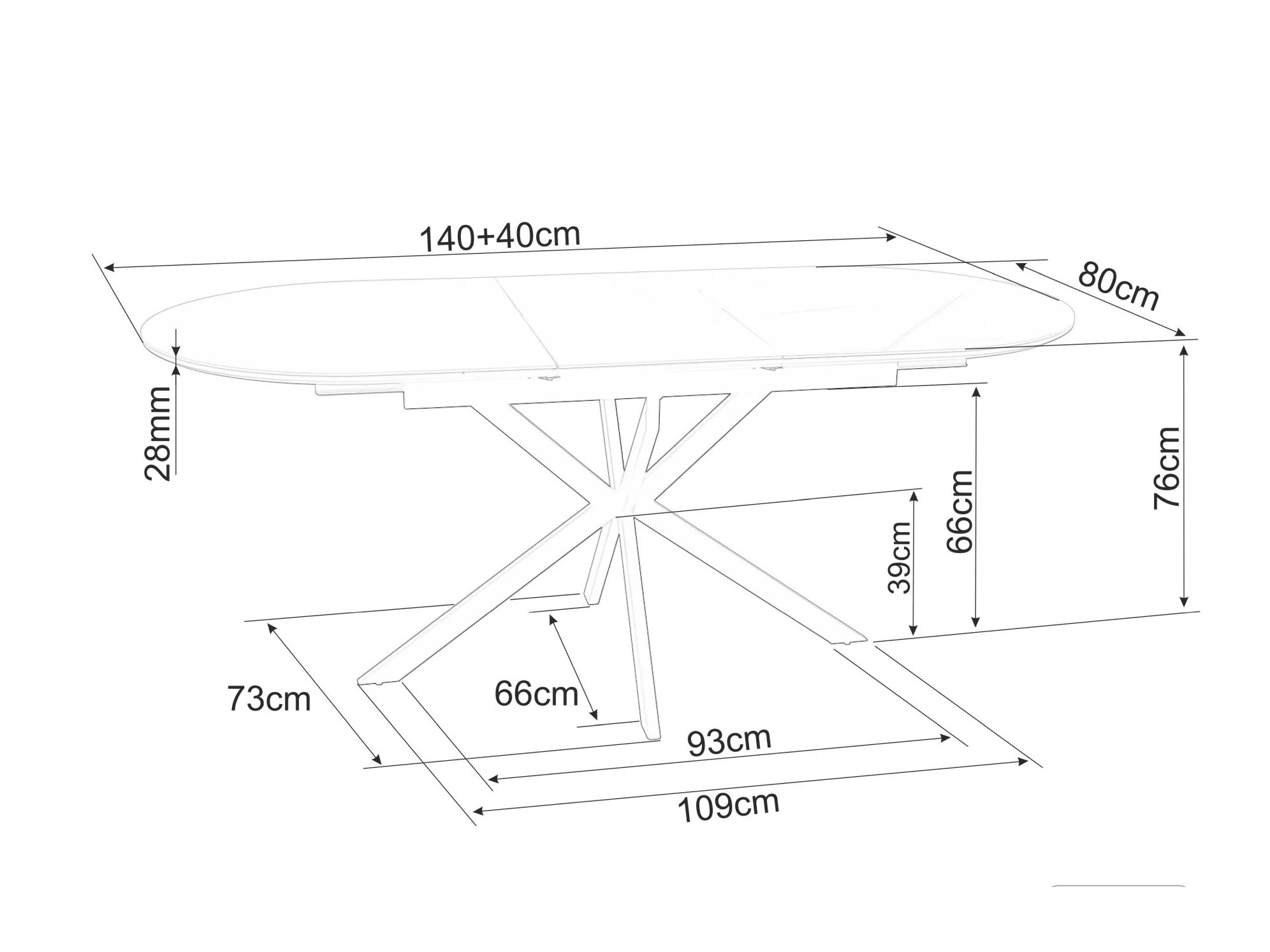 Table Detroit 862 (Marbre noir)