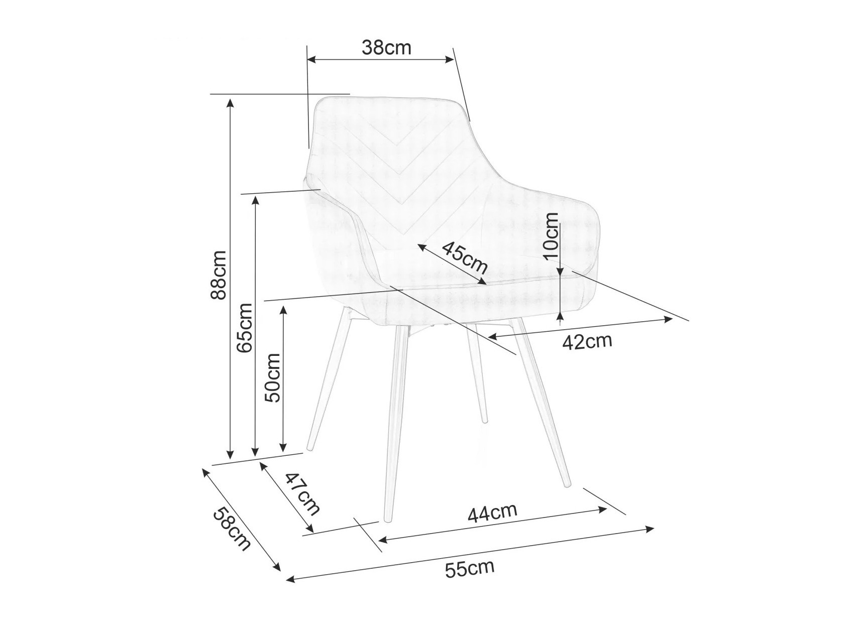 Chaise Detroit 867 (Beige clair)