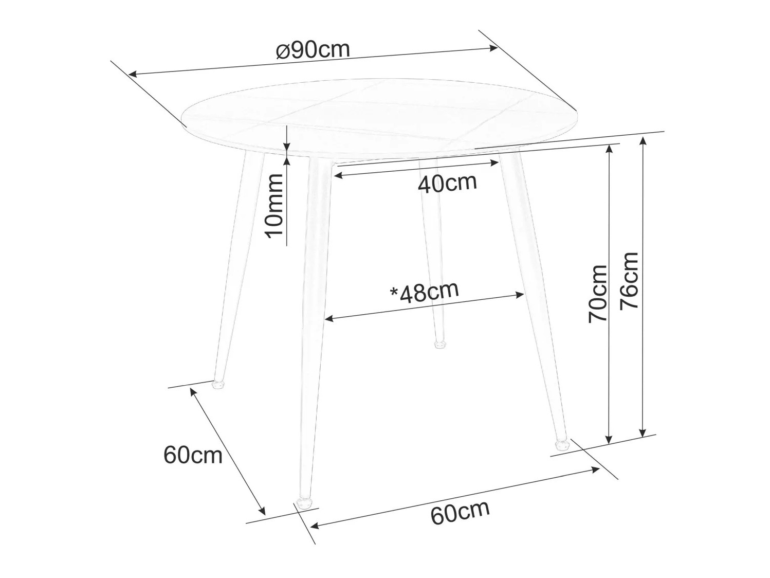 Table Detroit 871 (Marbre blanc + Noir)