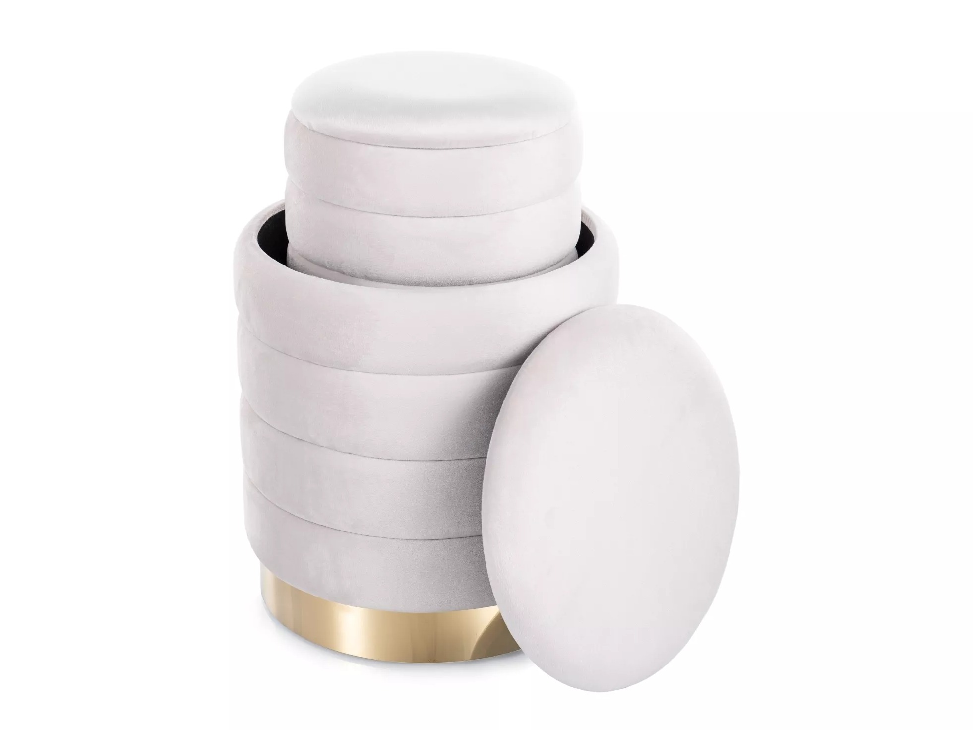 Ensemble de poufs Detroit 906 (Beige clair)