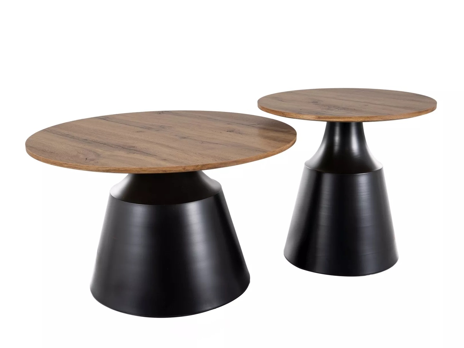 Ensemble tables basses Detroit 908 (Noir + Chêne Artisan)