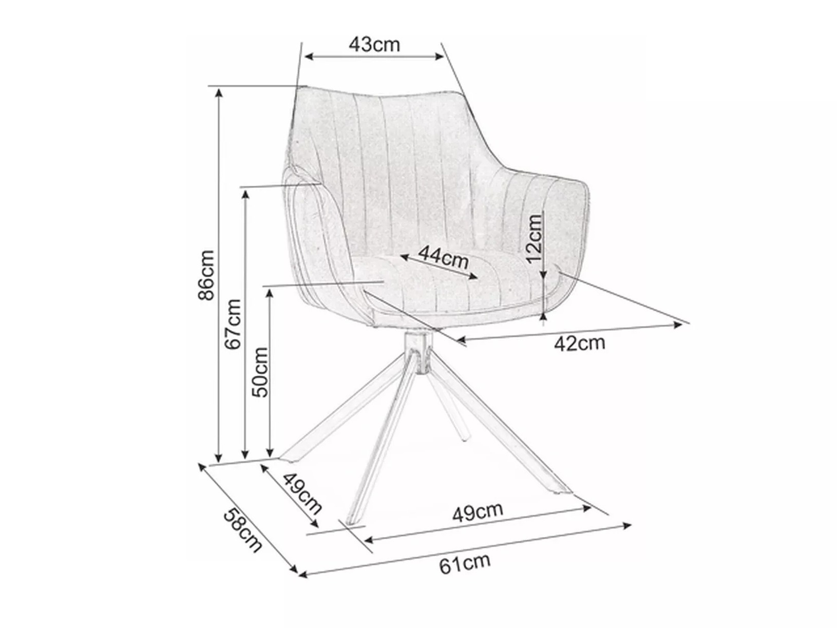 Chaise Detroit 912 (Gris foncé)