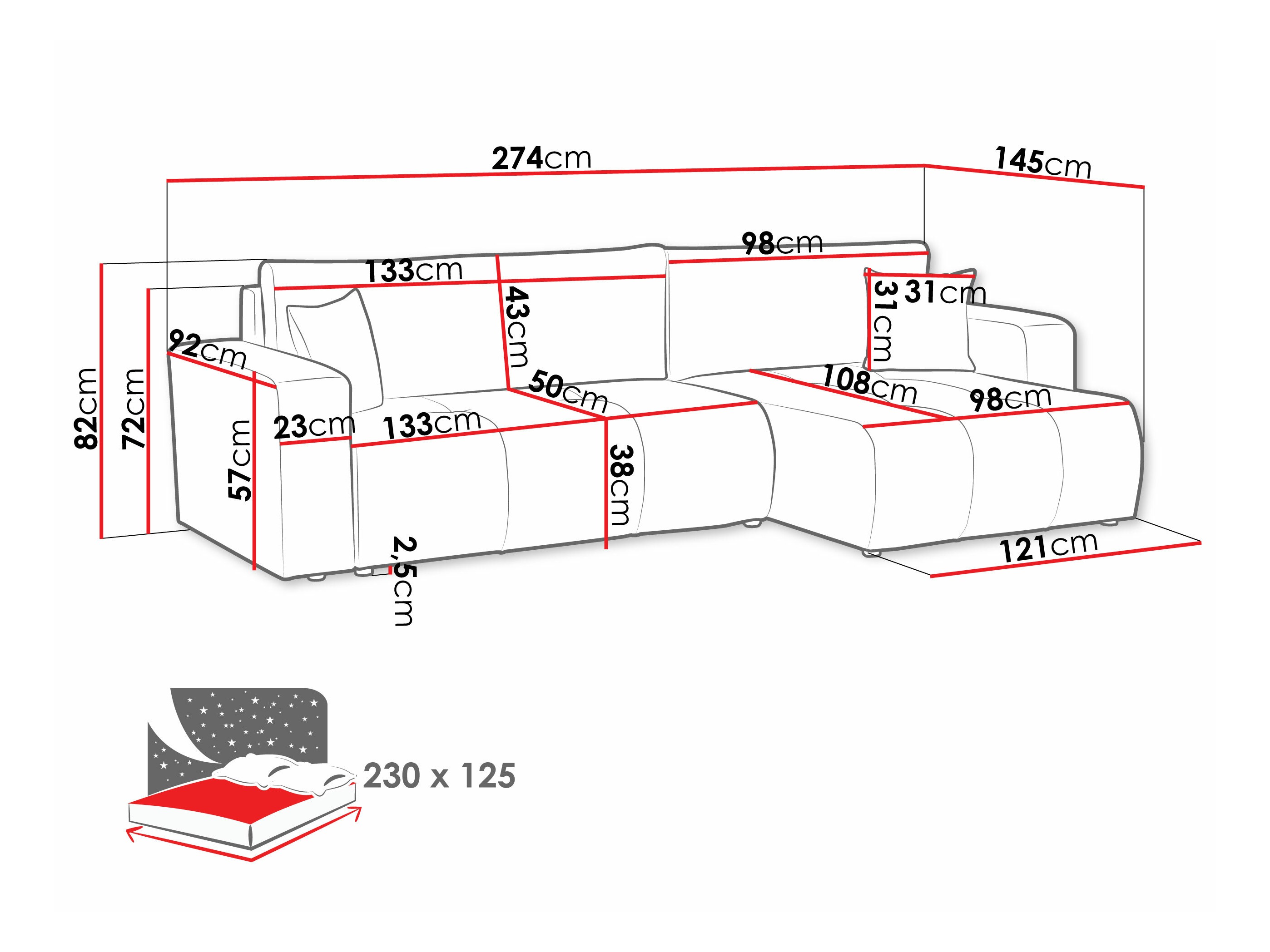 Canapé d'angle Comfivo Laurus I (Velo 623)