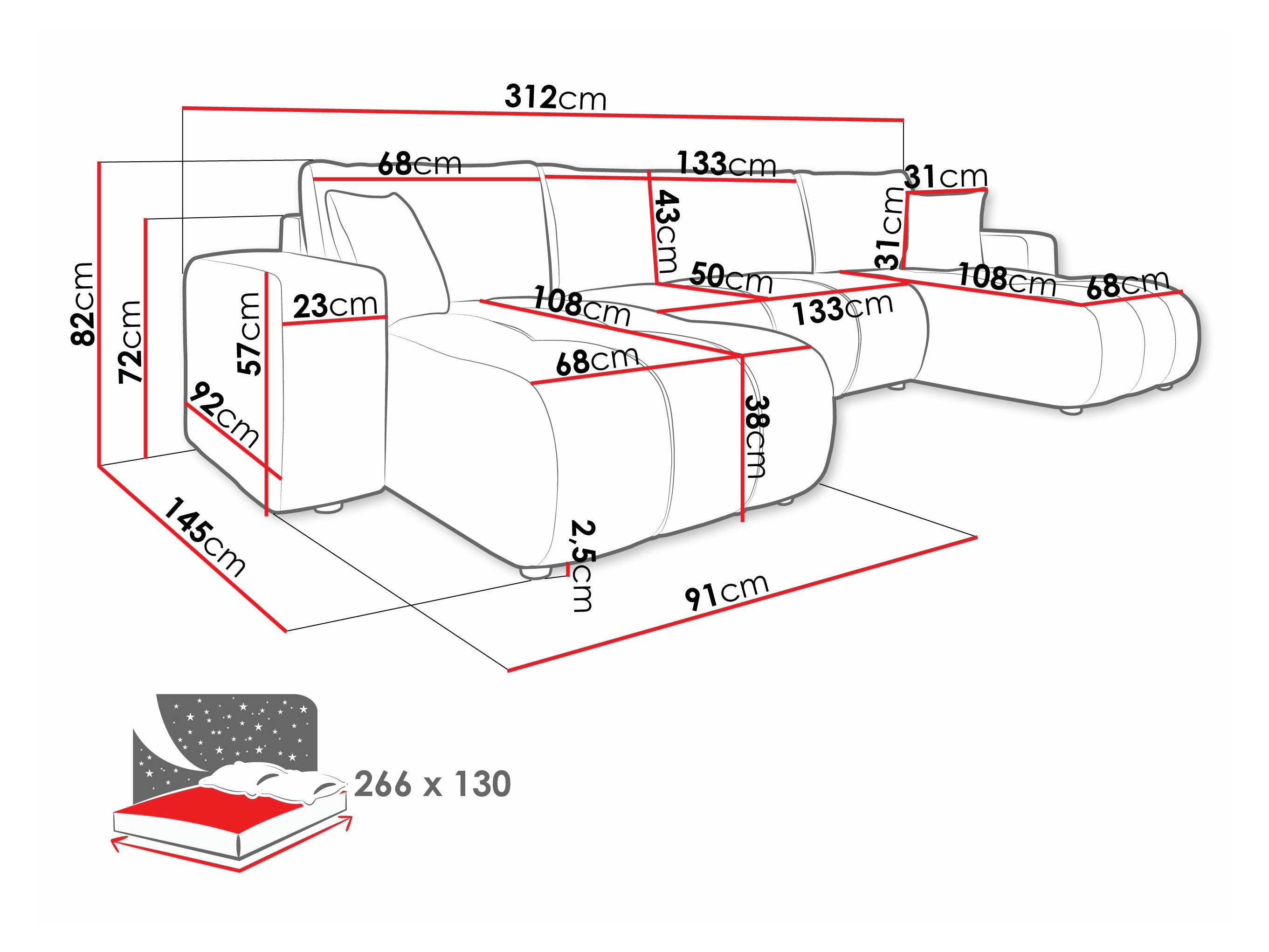 Canapé d'angle Comfivo Laurus II (Velo 621)