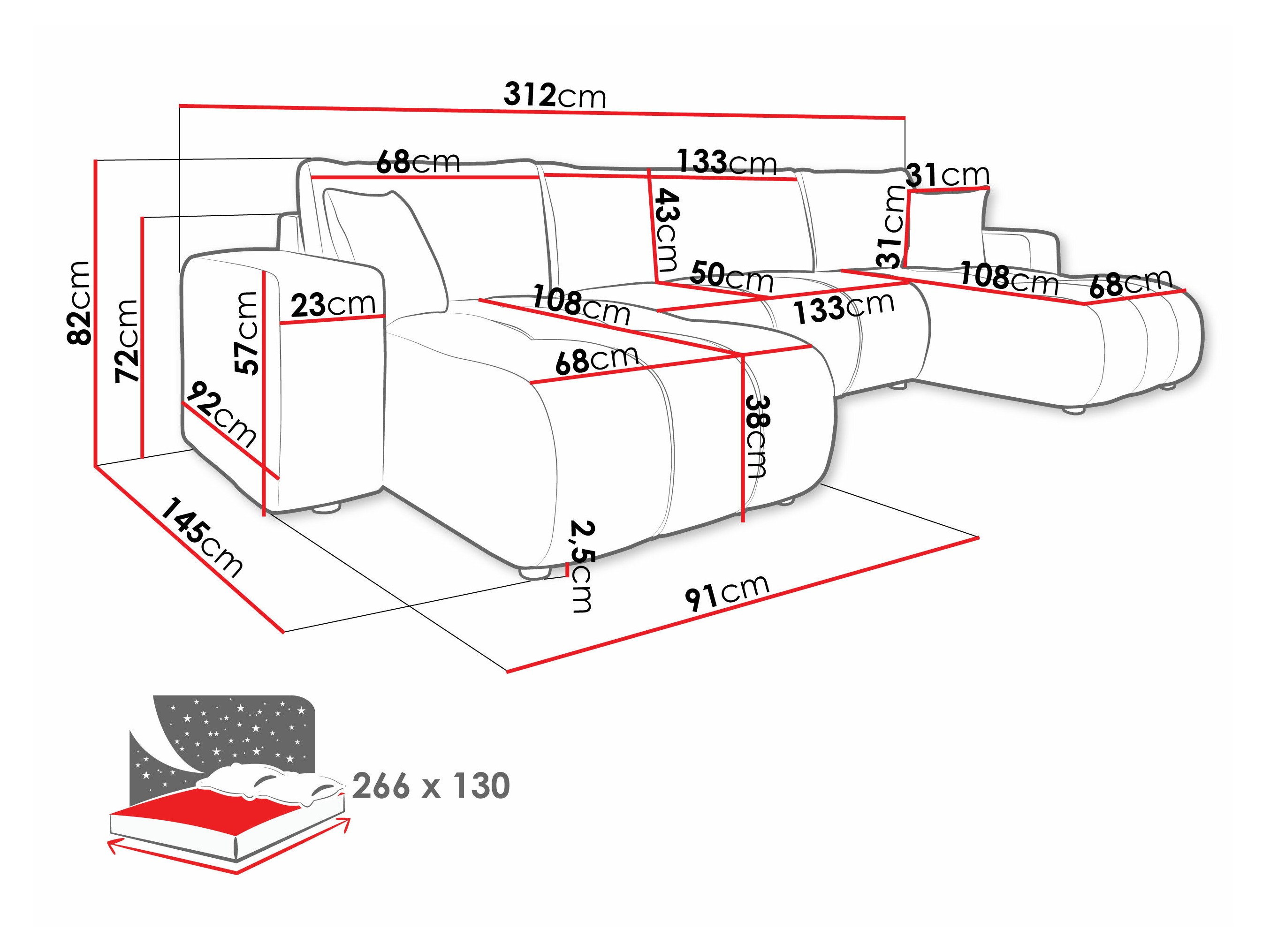 Canapé d'angle Comfivo Laurus II (Velo 626)