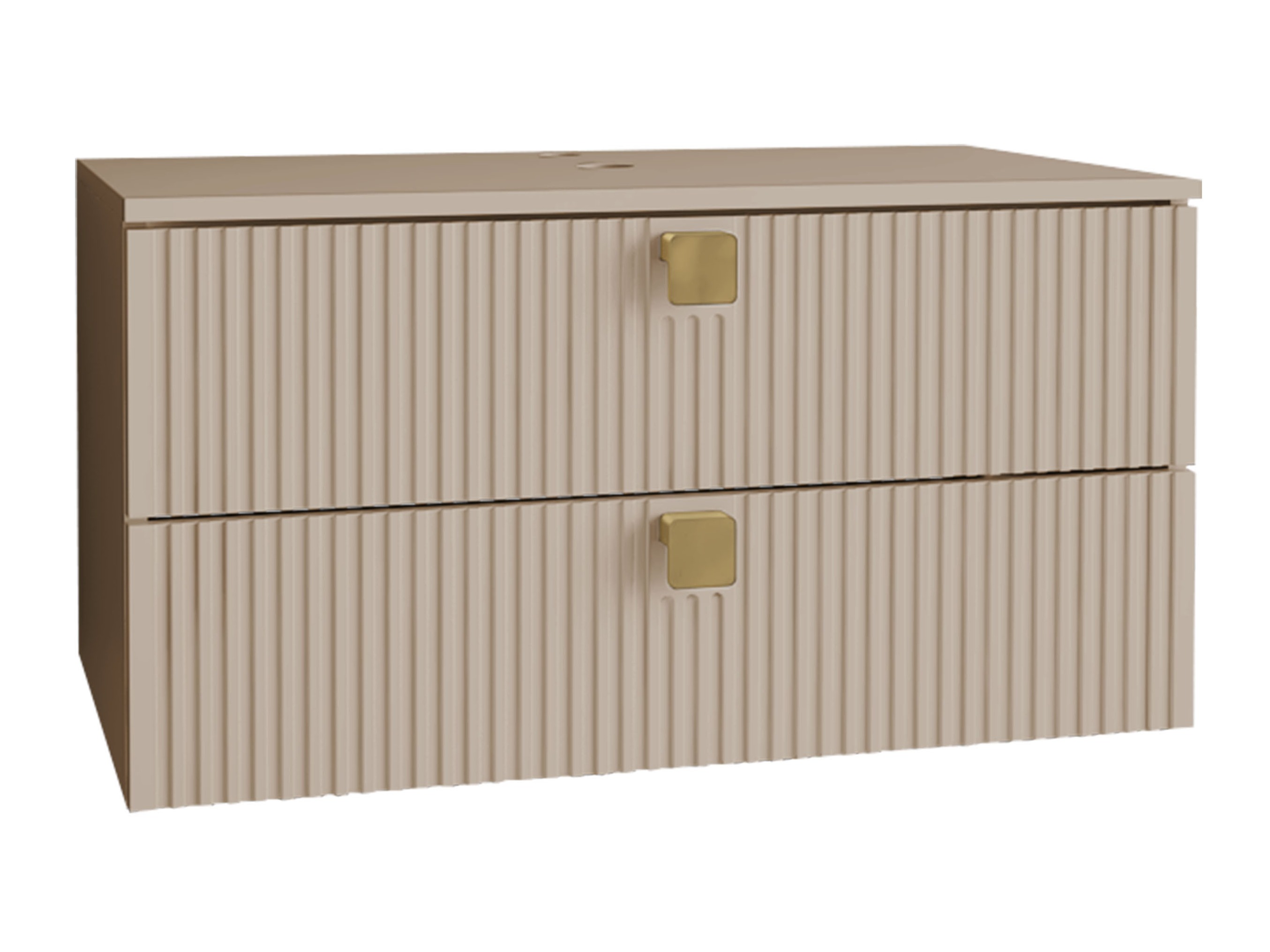 Armoire de salle de bains murale pour lavabo Orlvera 102 (Brun clair)