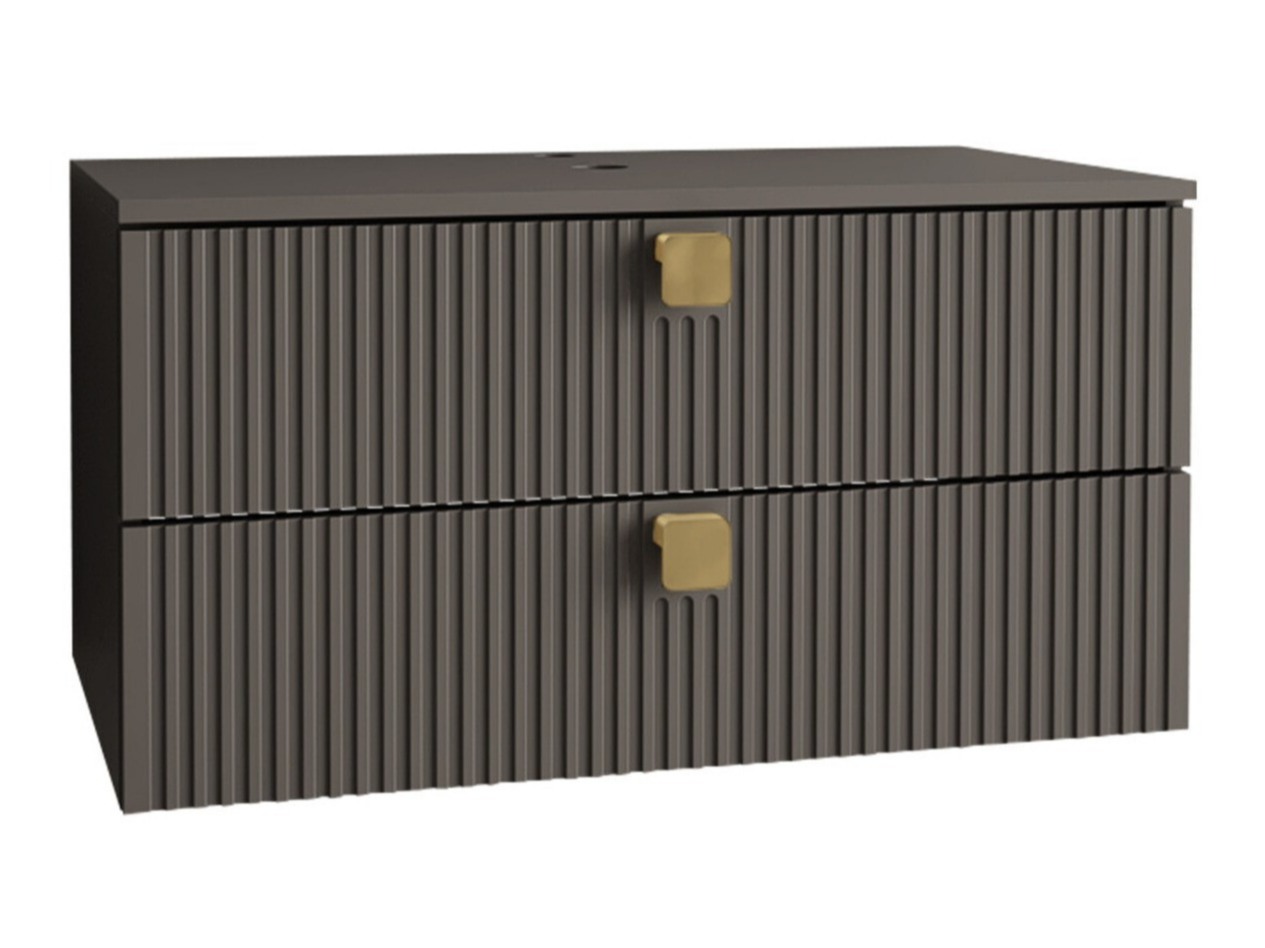 Armoire de salle de bains murale pour lavabo Orlvera 102 (Gris)