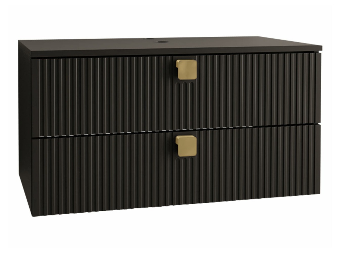 Armoire de salle de bains murale pour lavabo Orlvera 102 (Noir)