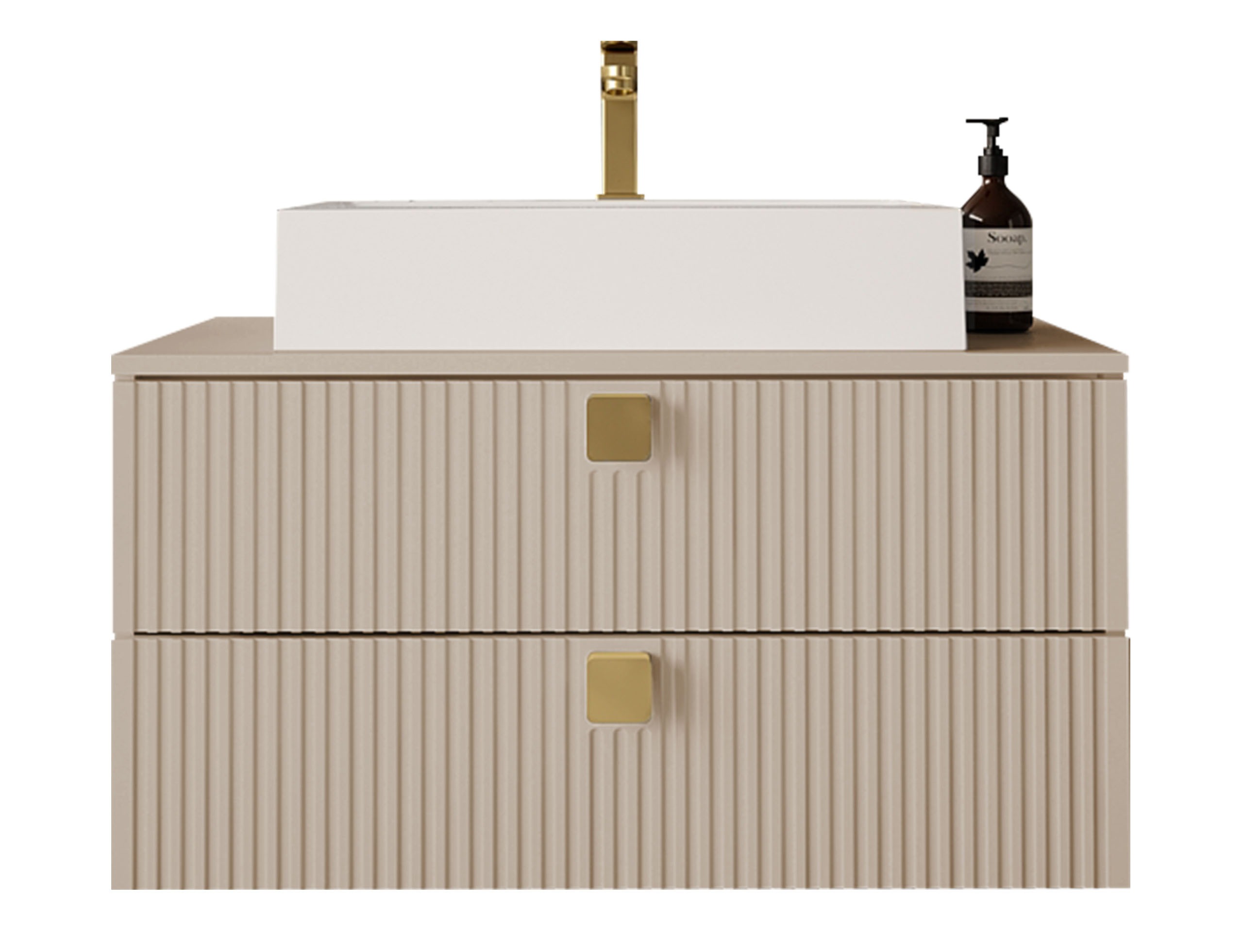 Armoire de salle de bains murale pour lavabo Panium (Brun clair)