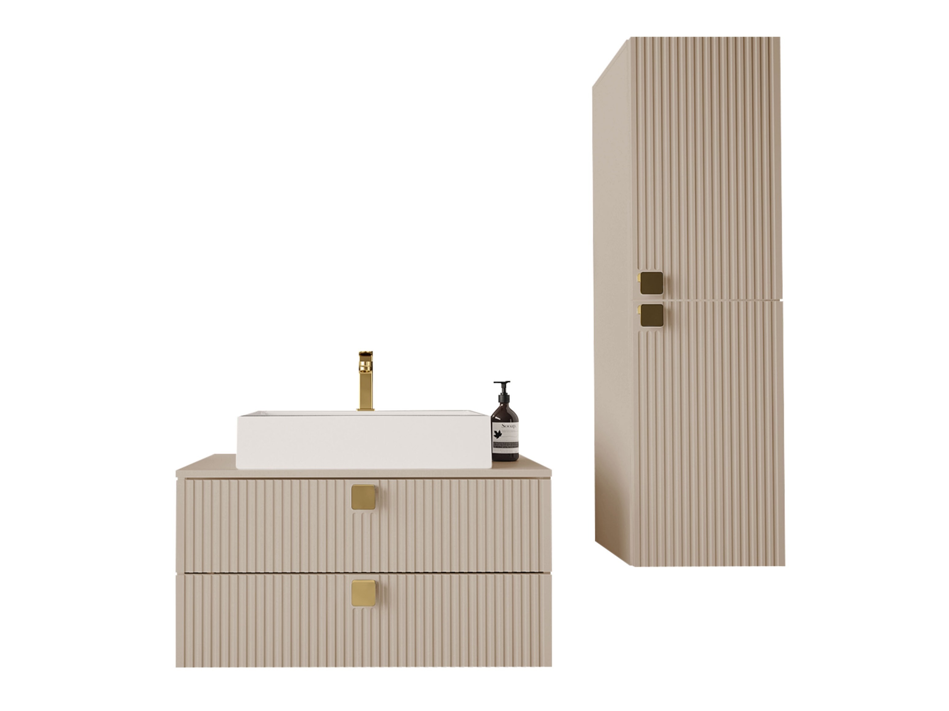 Ensemble de salle de bain Panium (Brun clair)