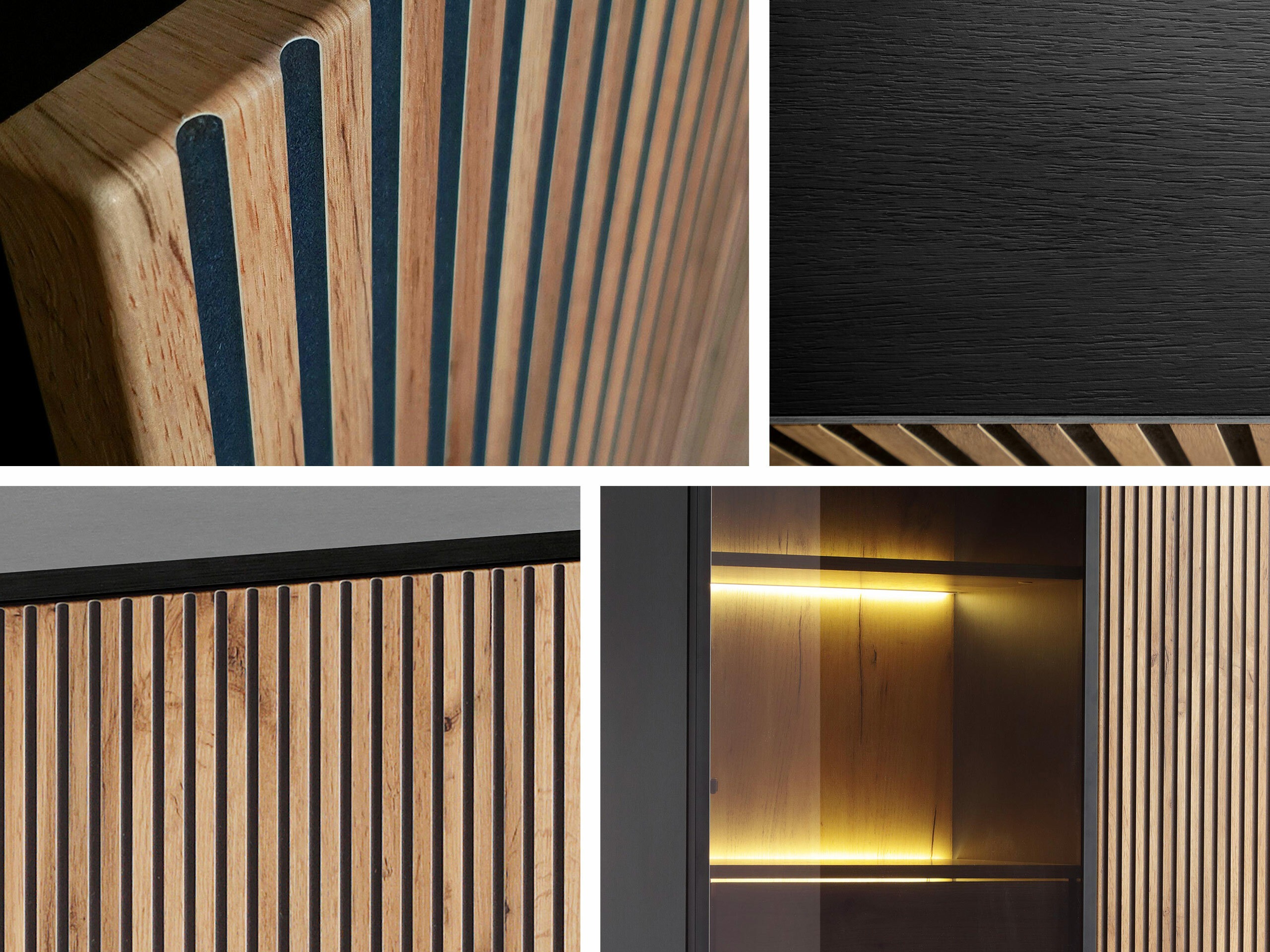 Buffet Manal I (Noir + Chêne wotan)