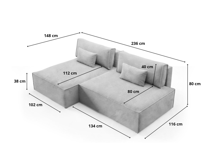 Canapé d'angle Franklin 154 (Poso 01)