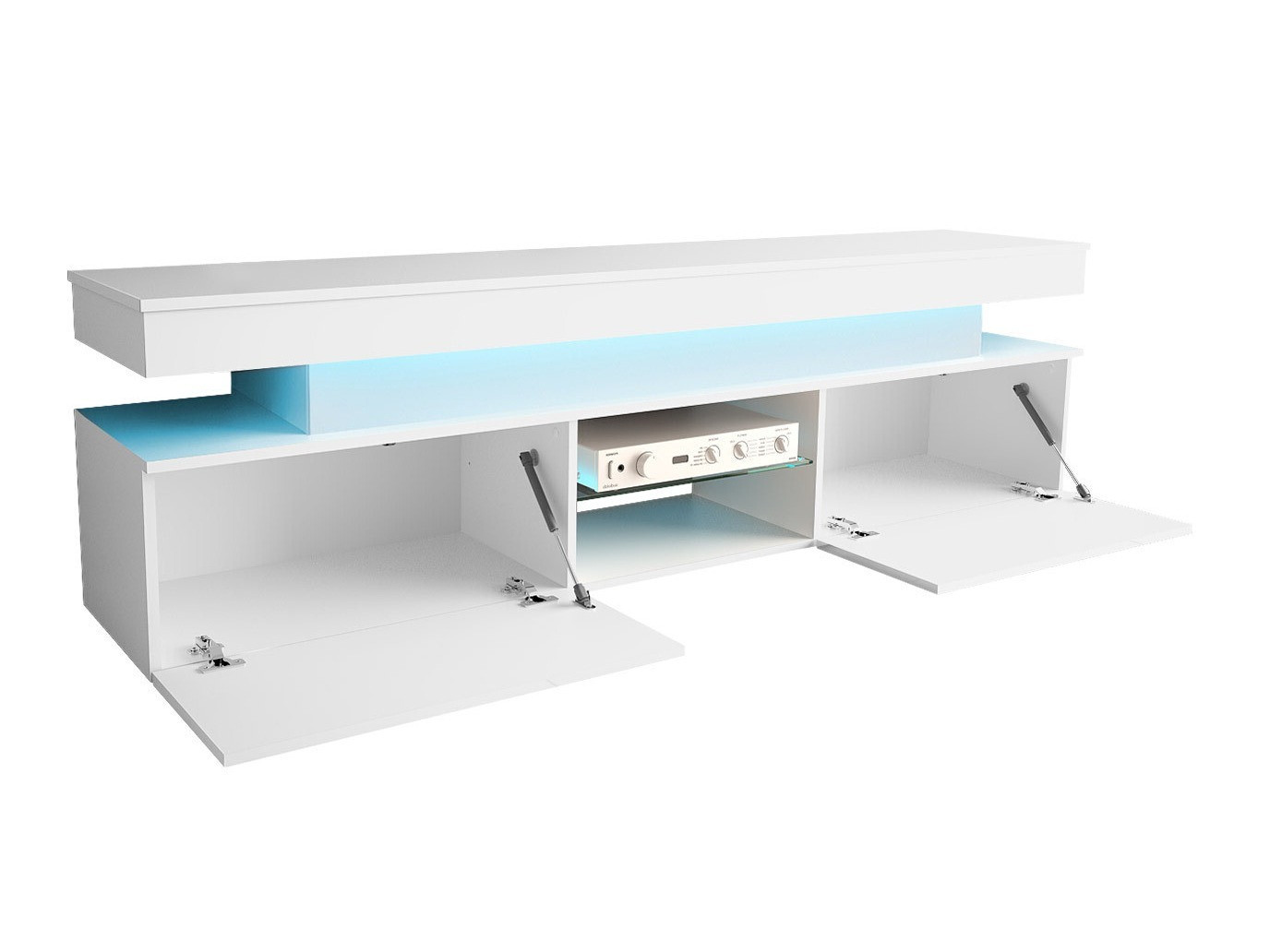 Meuble TV Monfero (Blanc + Blanc brillant)