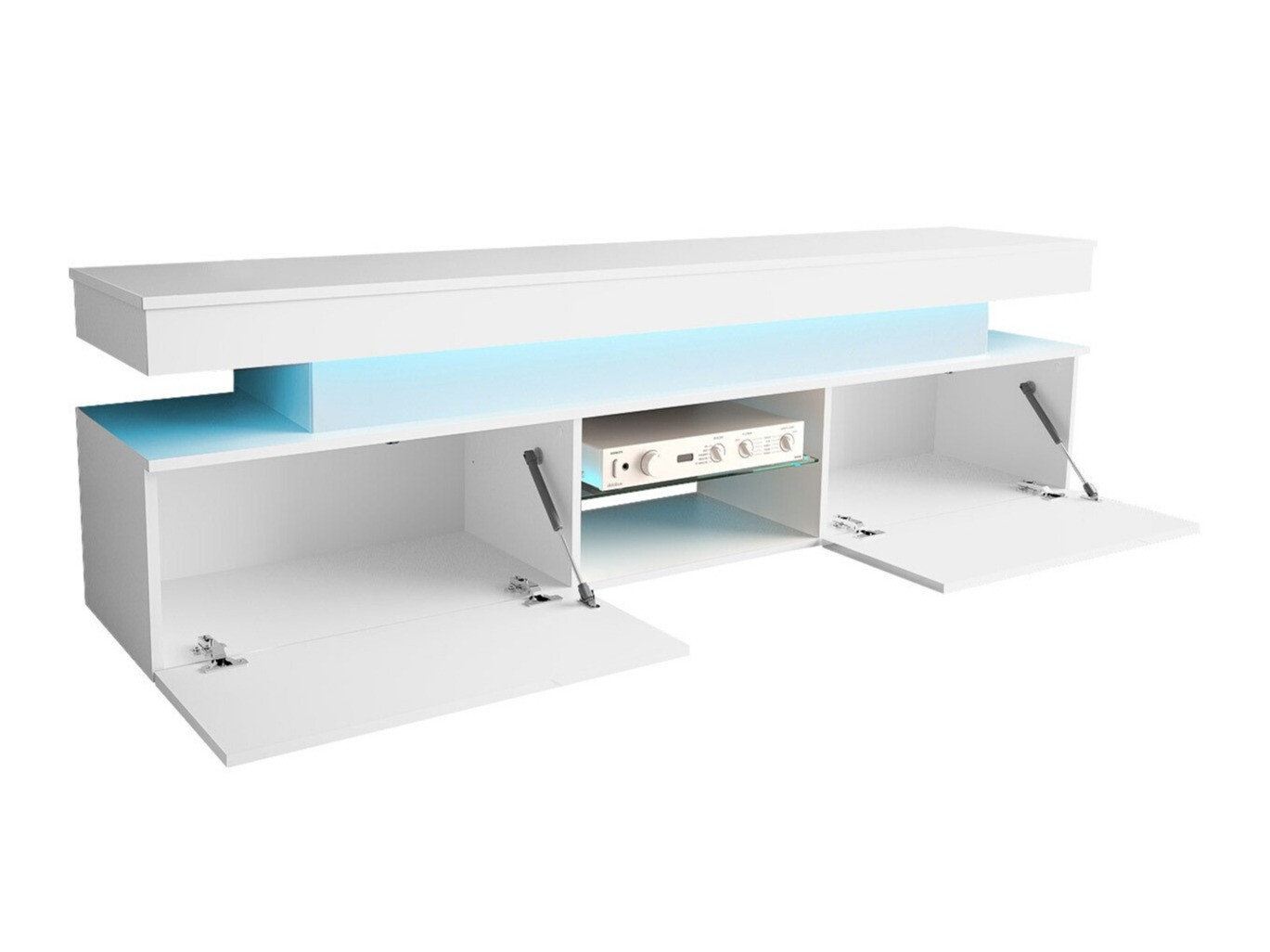 Meuble TV Monfero (Noir + Noir brillant)