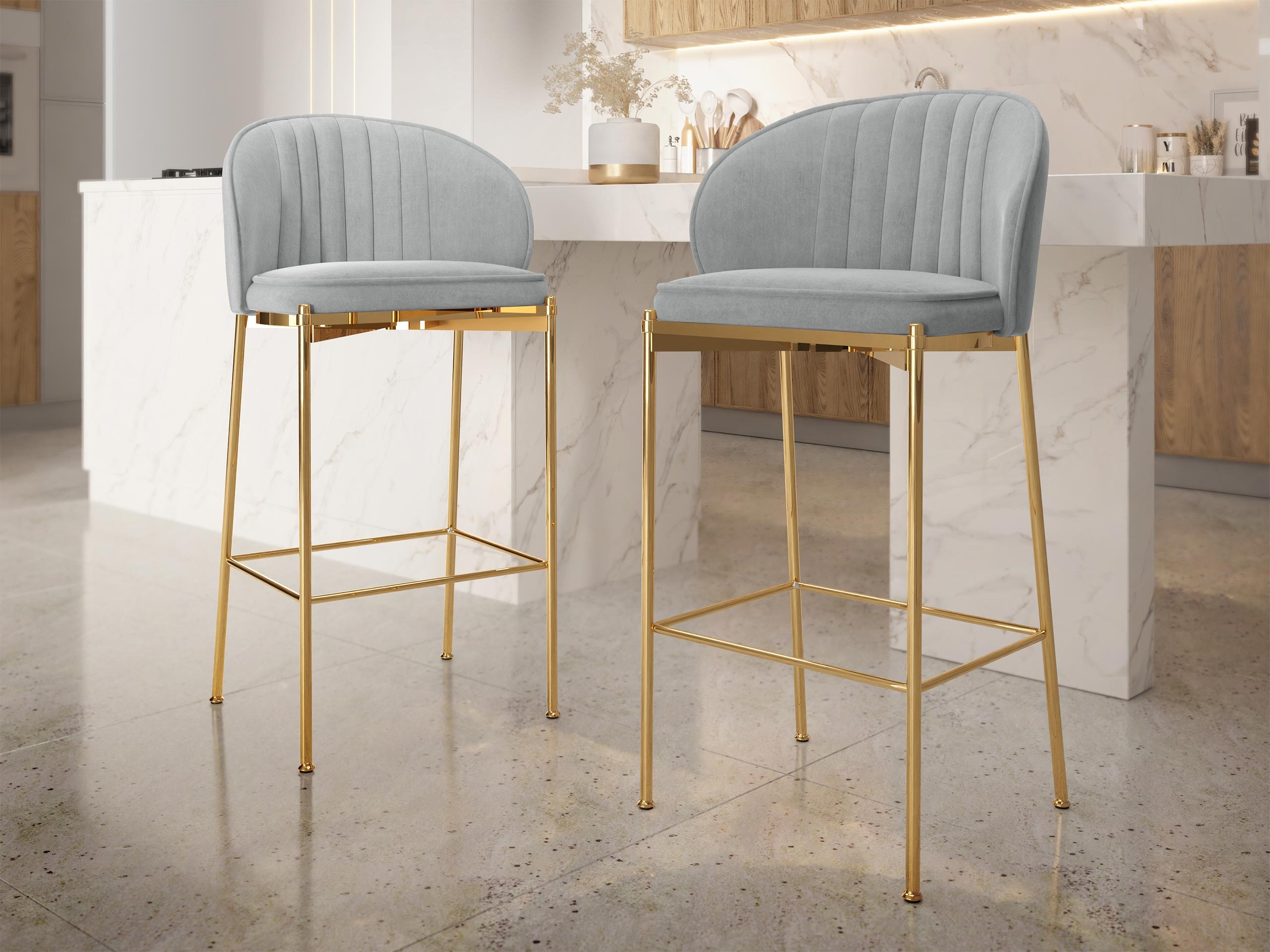 Chaise de bar Comfivo Hilaritas VI (Gris)