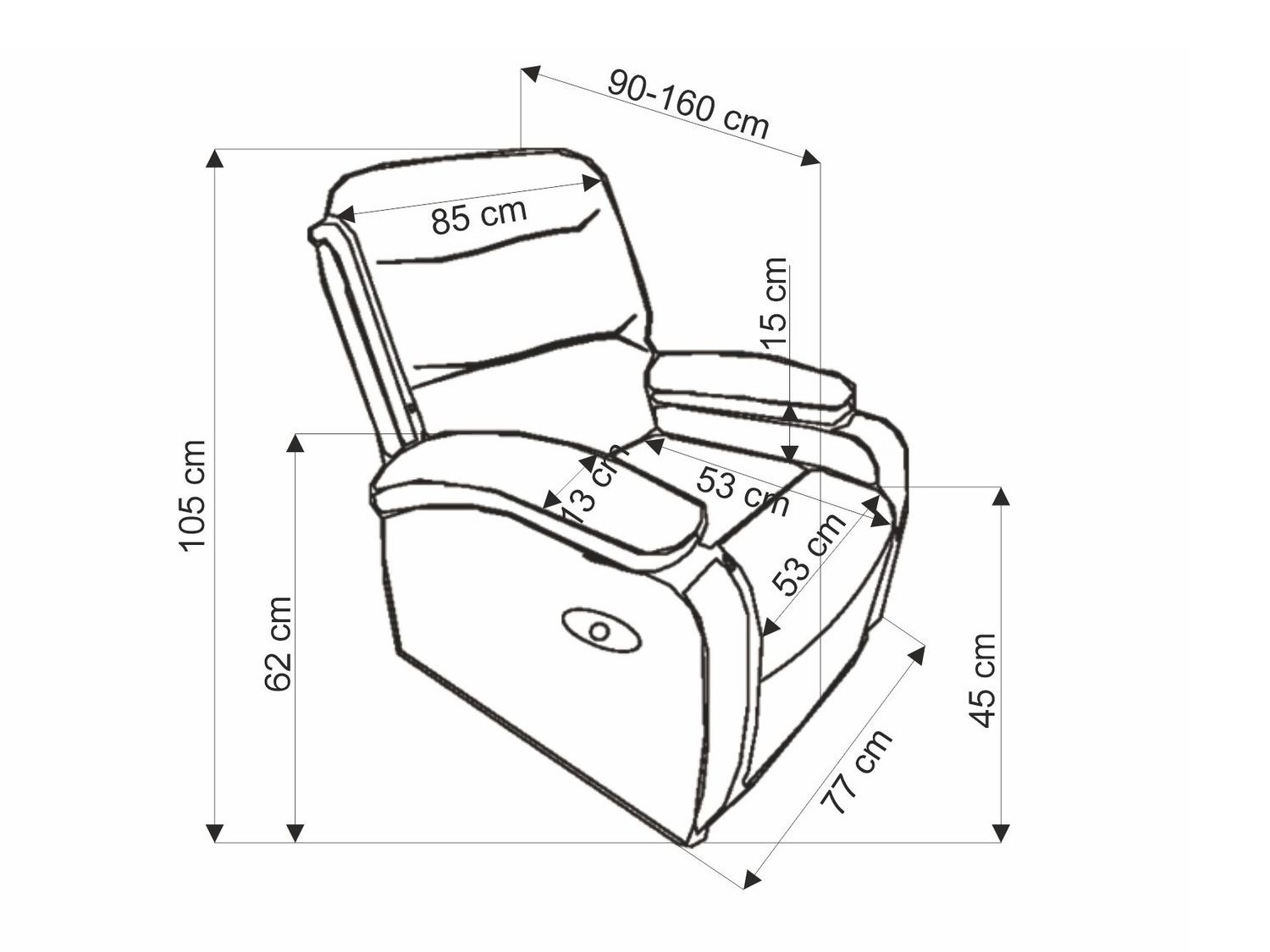 Fauteuil inclinable Houston Terra (Noir)