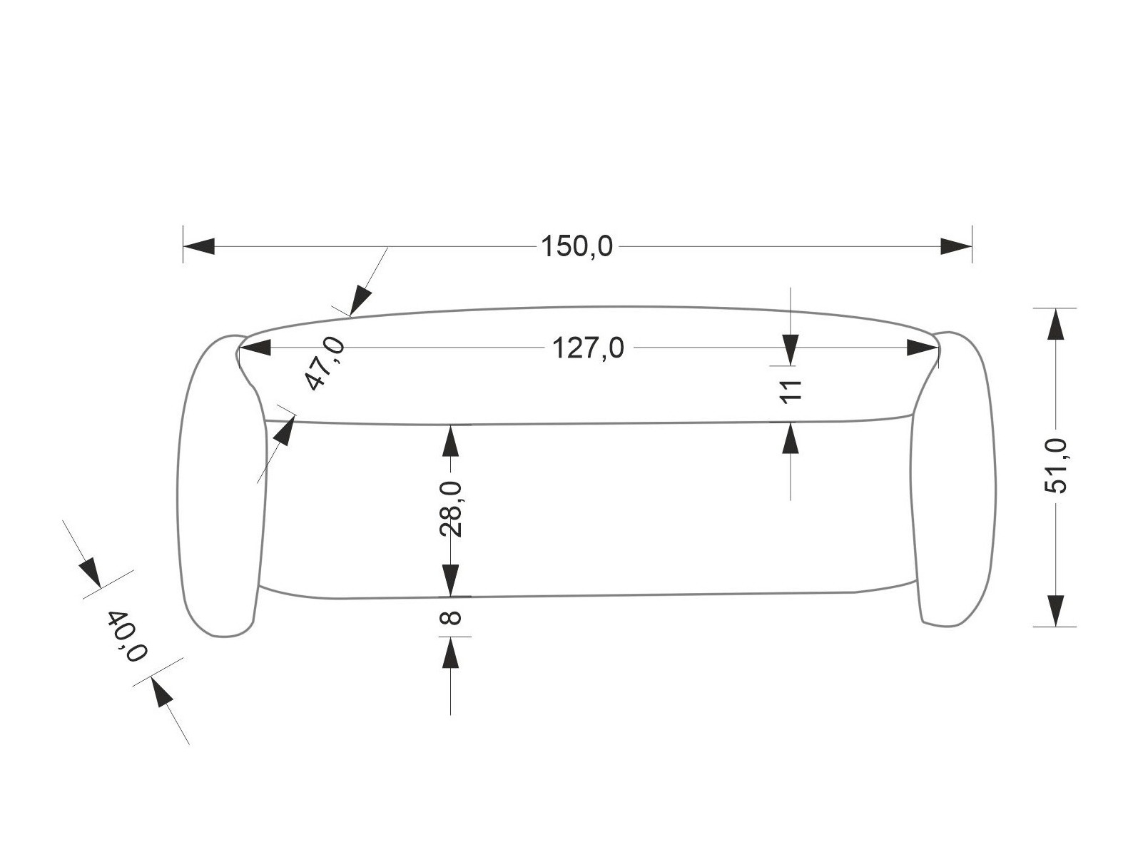 Banc rembourré Houston 2045