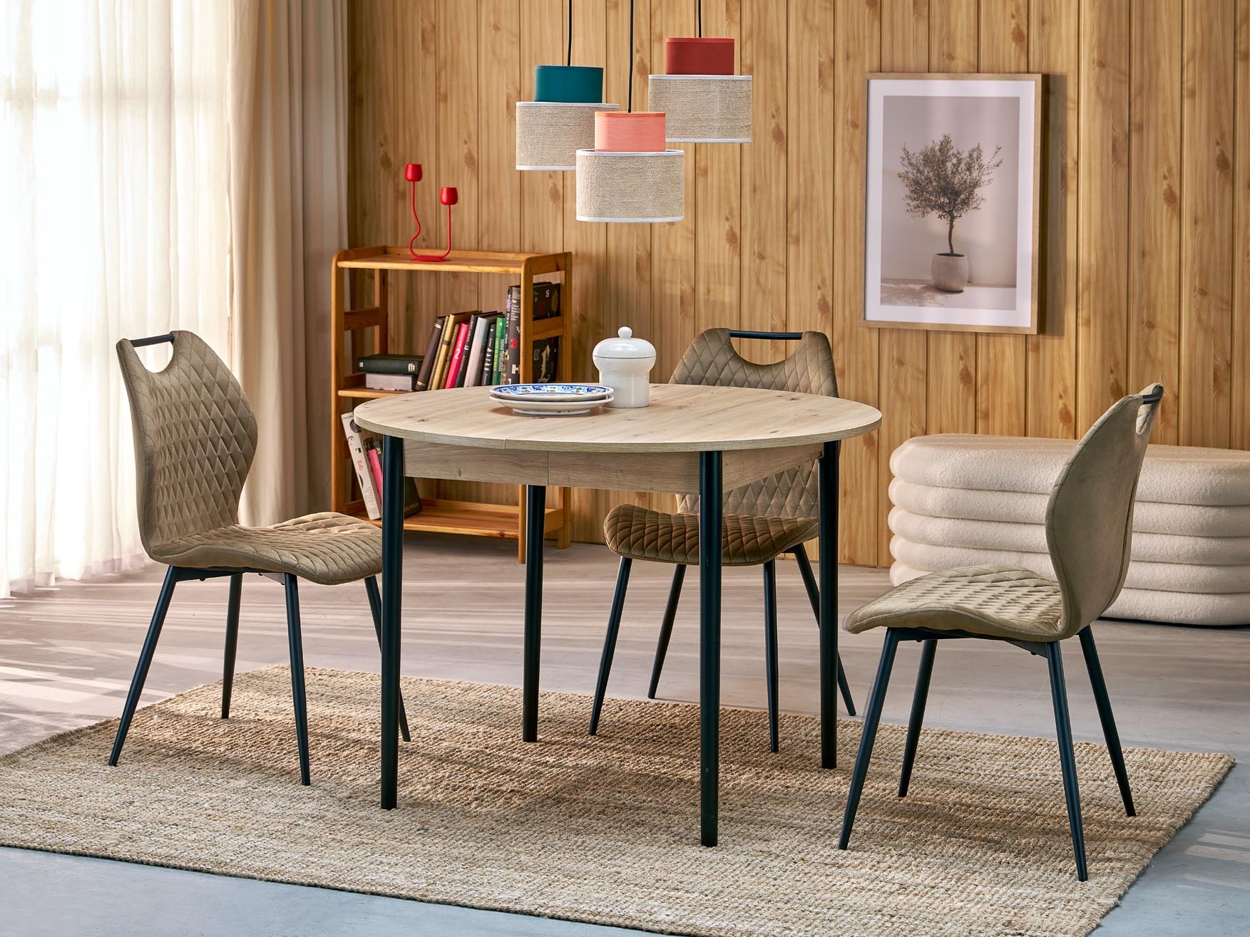 Chaise Houston 2069 (Beige + Noir)