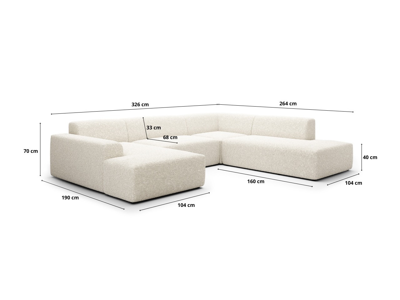 Canapé d'angle modulaire Romenoi 104 (Centaur 01)