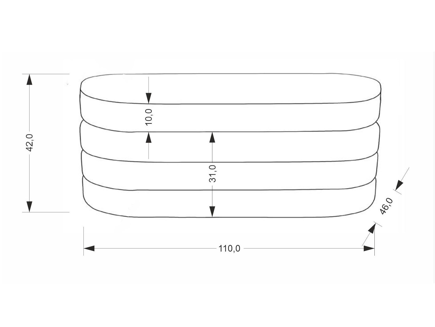 Banc rembourré Houston 2054 (Beige)