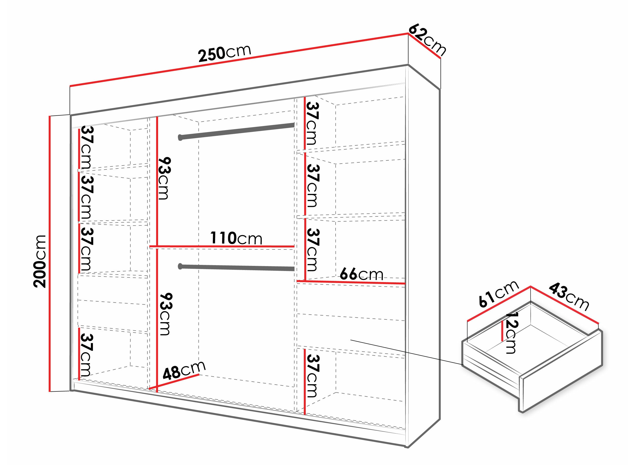 Armoire Hartford 577 (Noir)