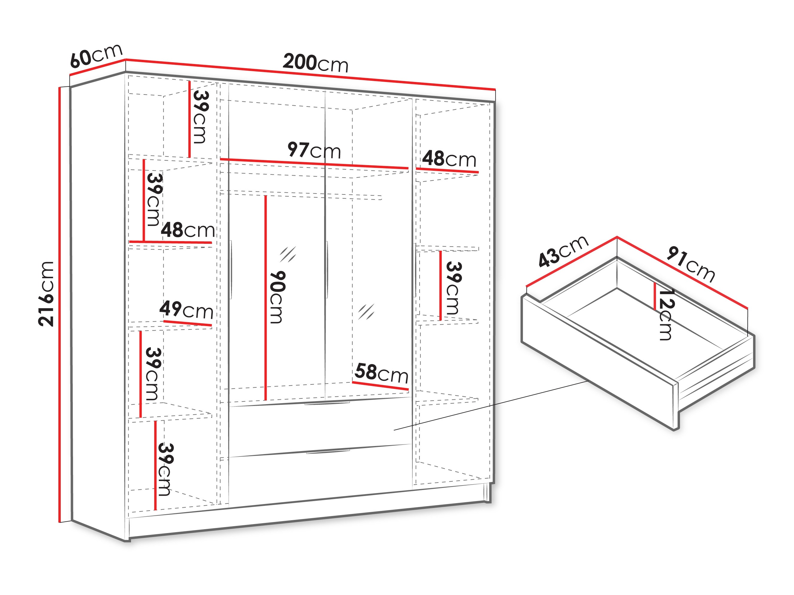 Armoire Closico Cadron II (Blanc)