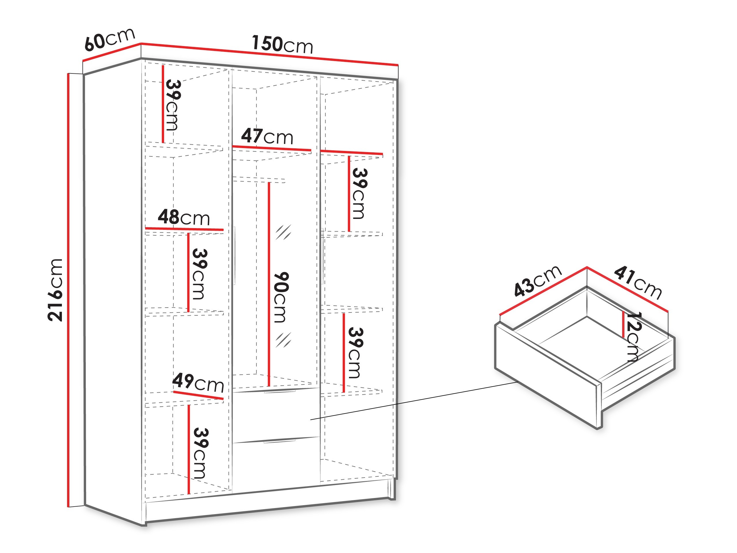 Armoire Closico Calvron II (Blanc)