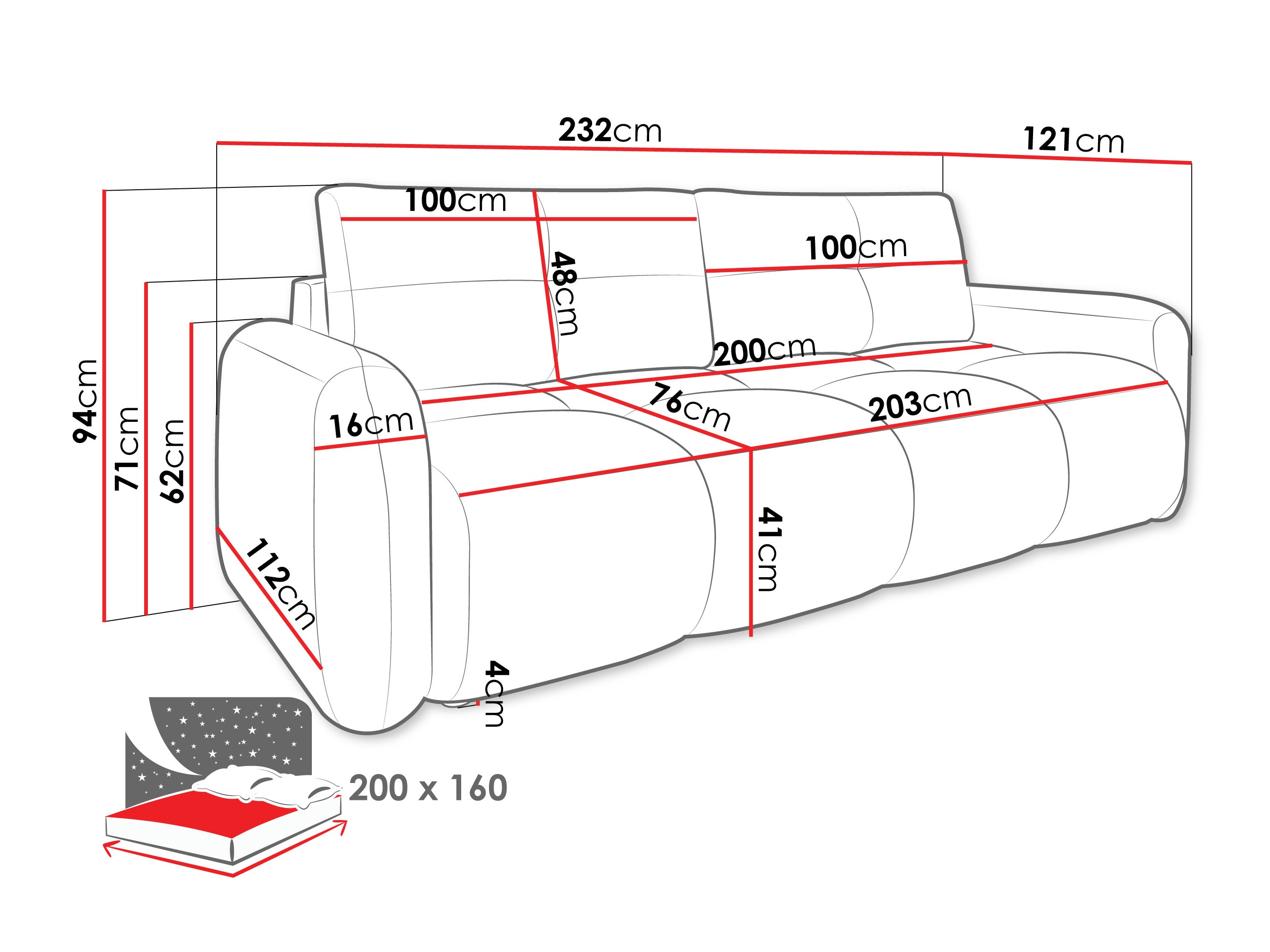 Canapé convertible Clinton 100 (Lambi 04)