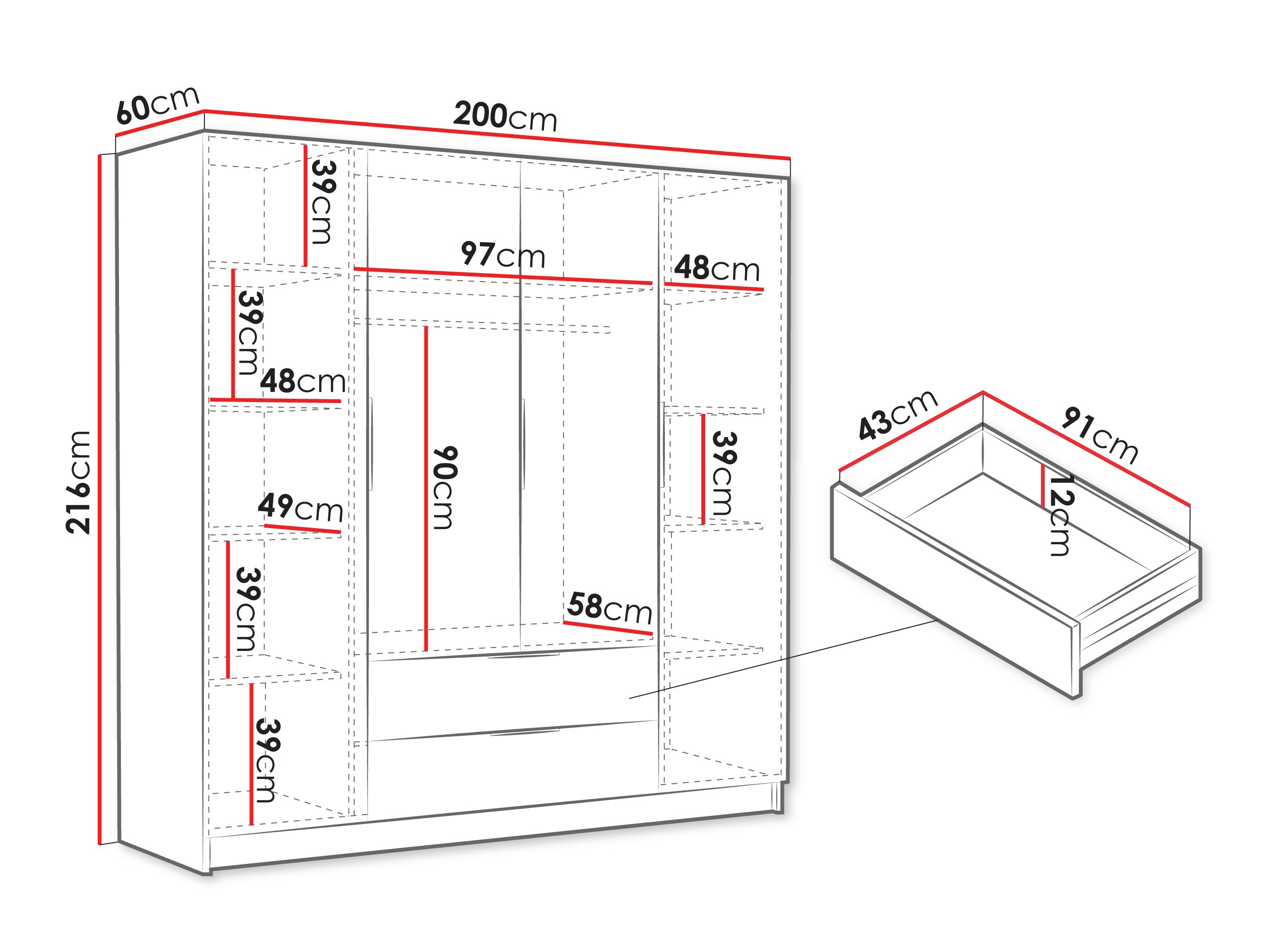 Armoire Closico Cadron I (Cachemire)