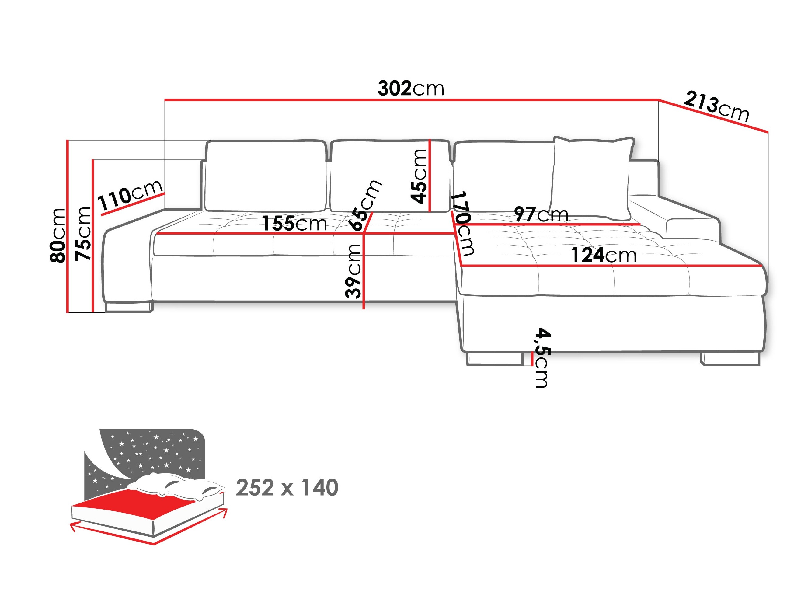 Canapé d'angle Comfivo 147 (Corbett 82)