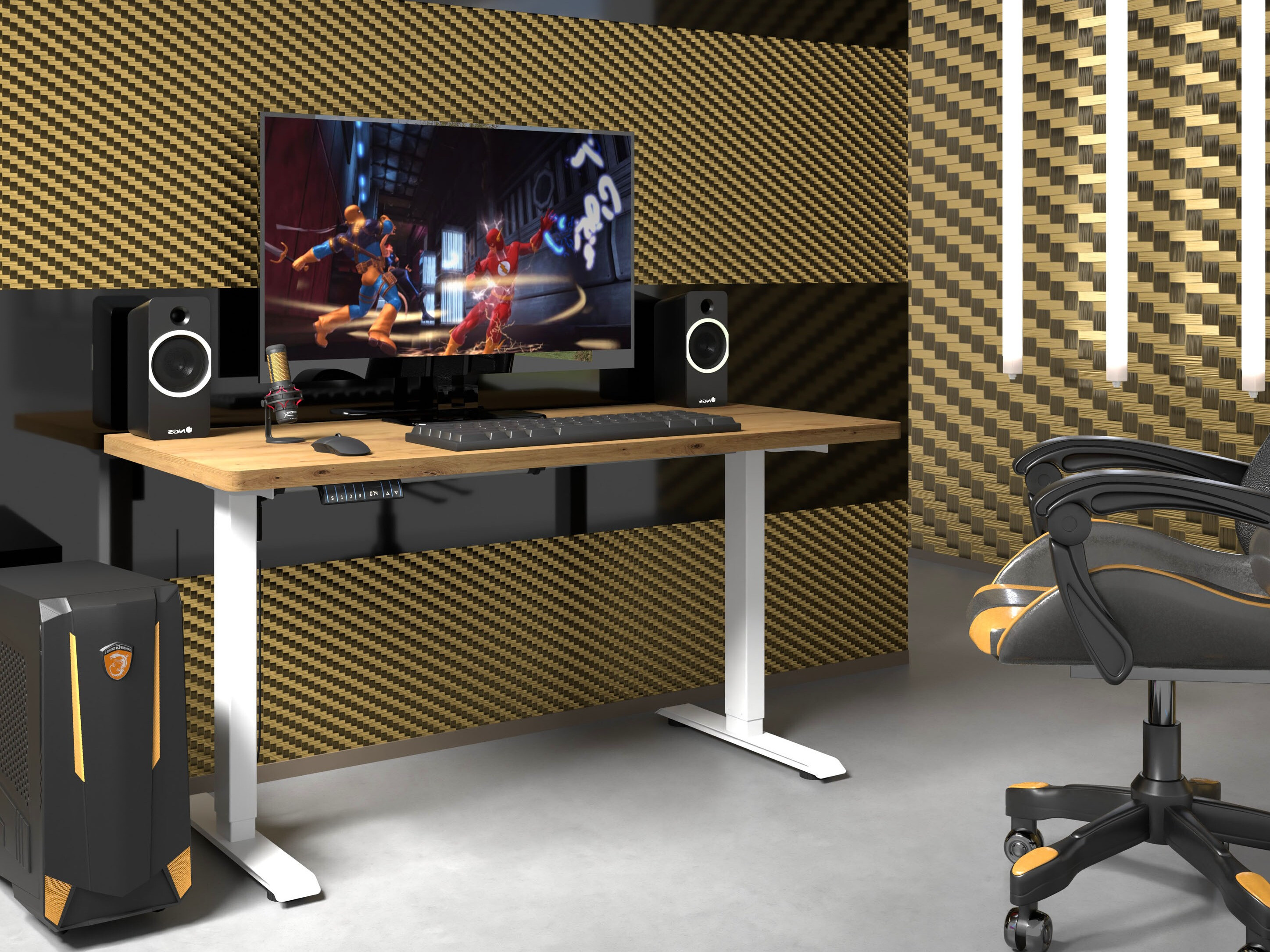 Bureau réglable en hauteur Buffalo 184 (Blanc)