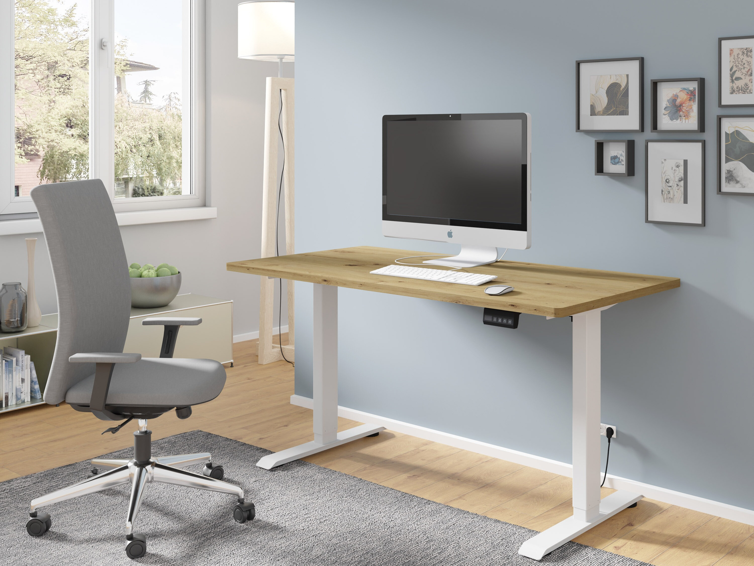 Bureau réglable en hauteur Buffalo 184 (Blanc)