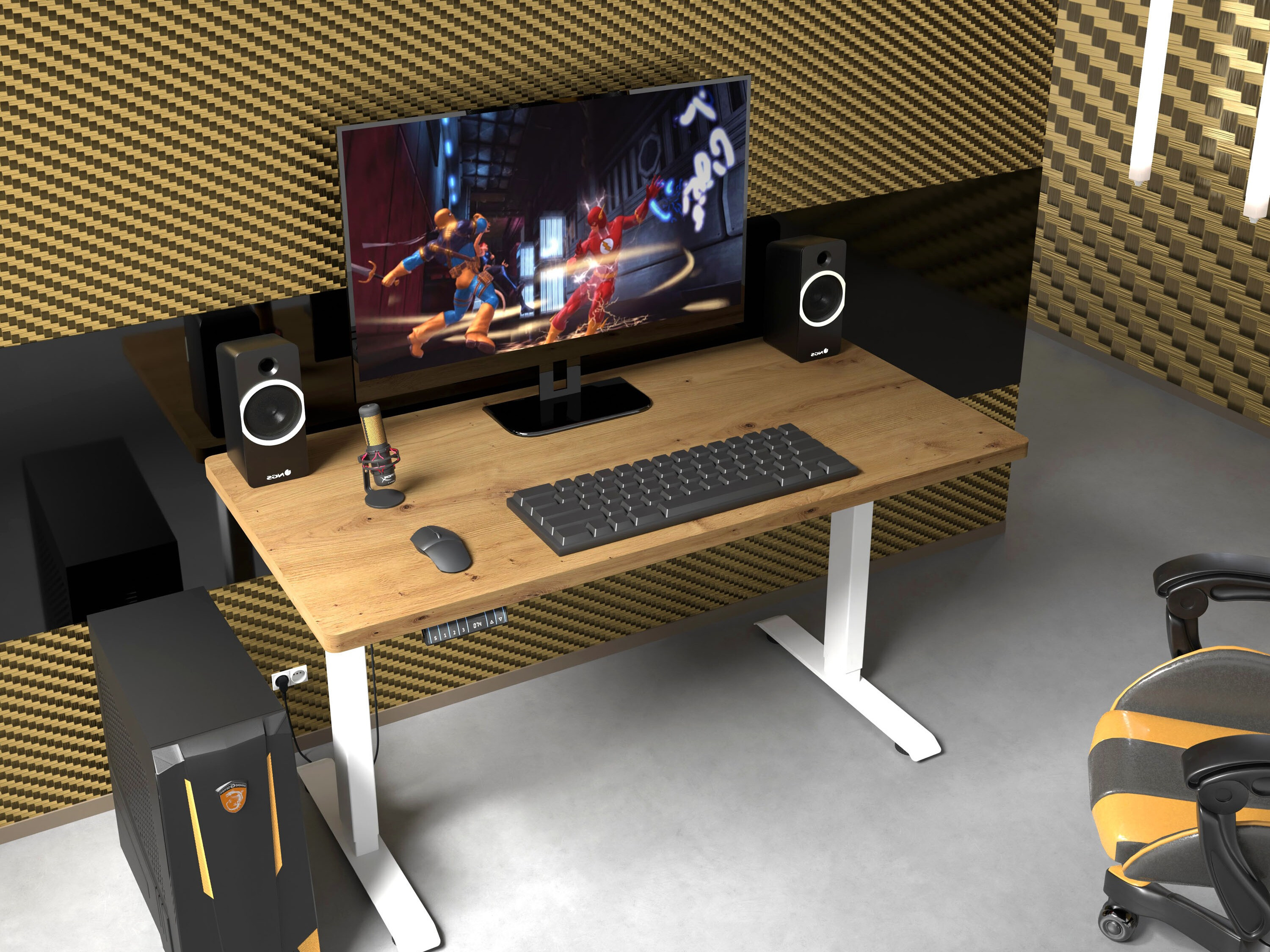 Bureau réglable en hauteur Buffalo 184 (Blanc)