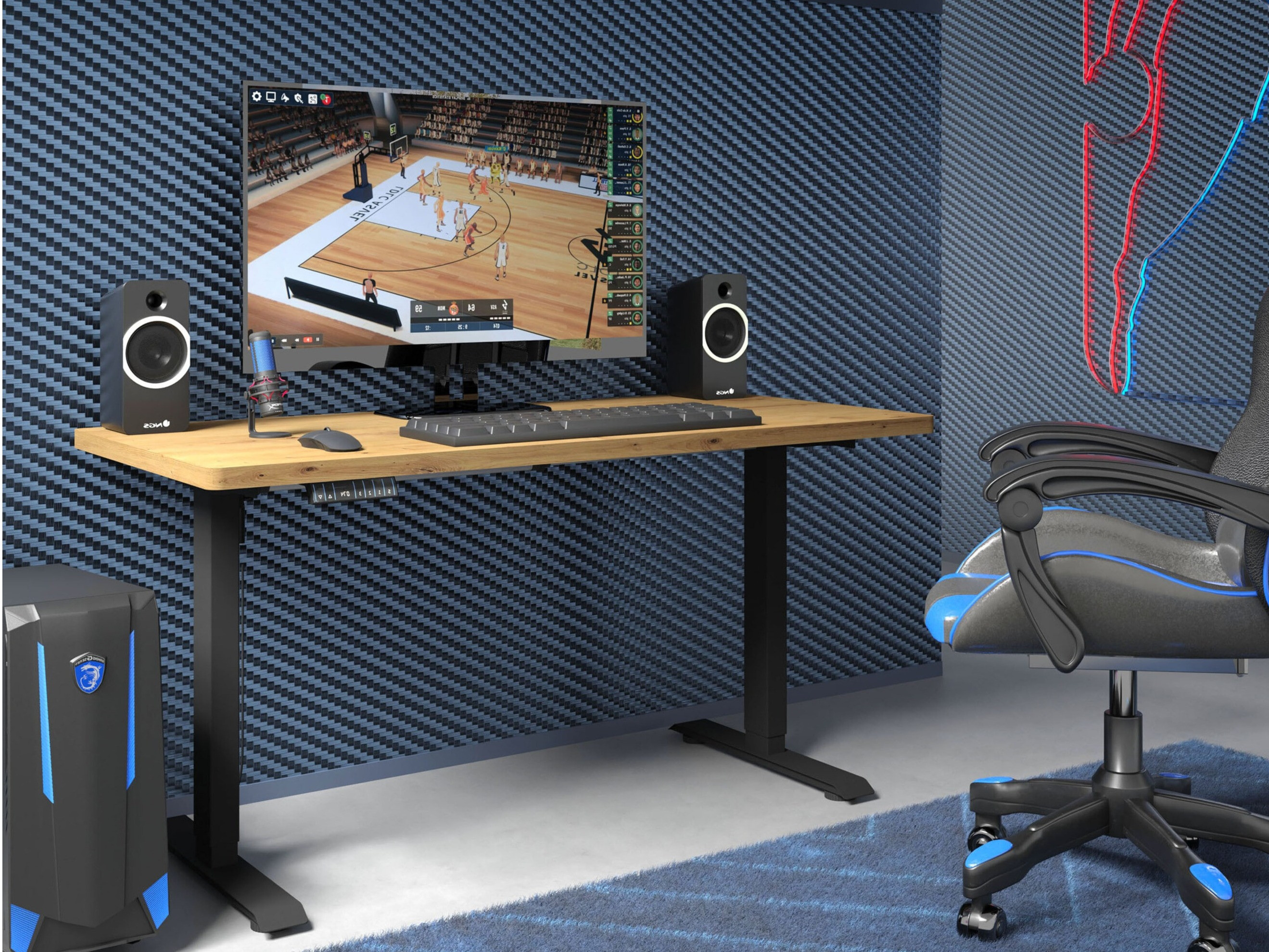 Bureau réglable en hauteur Buffalo 184 (Noir)