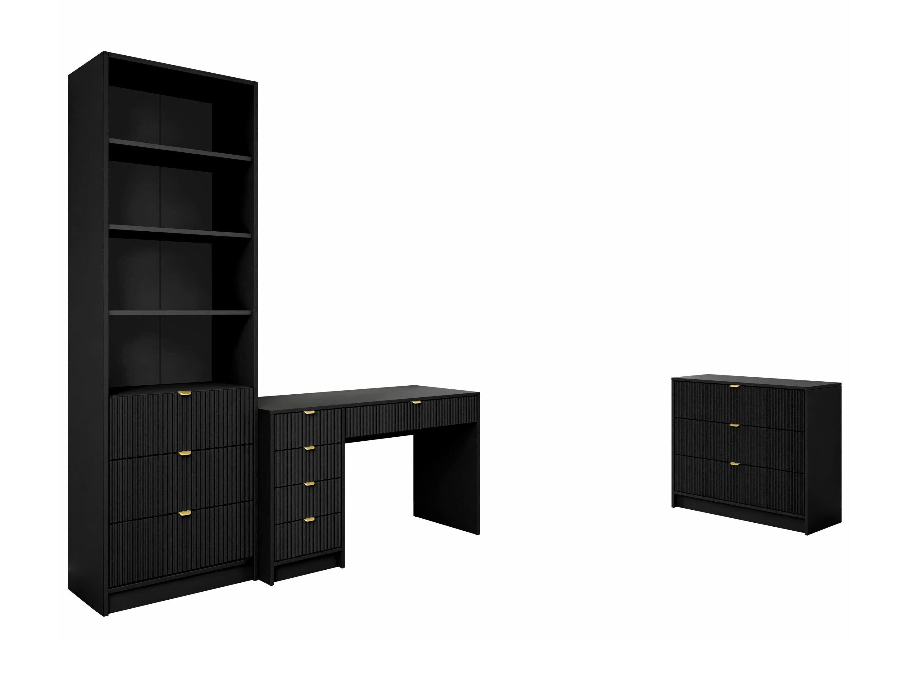 Ensemble de bureau à domicile Comfivo Larmire 120 (Noir)