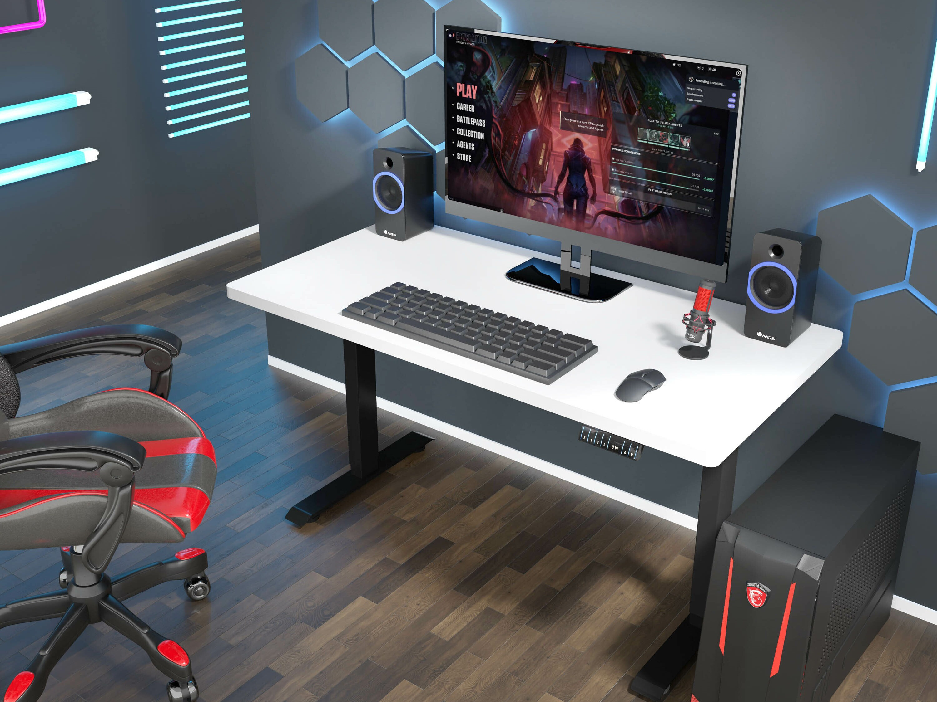 Table de travail réglable en hauteur Buffalo 184 (Noir)