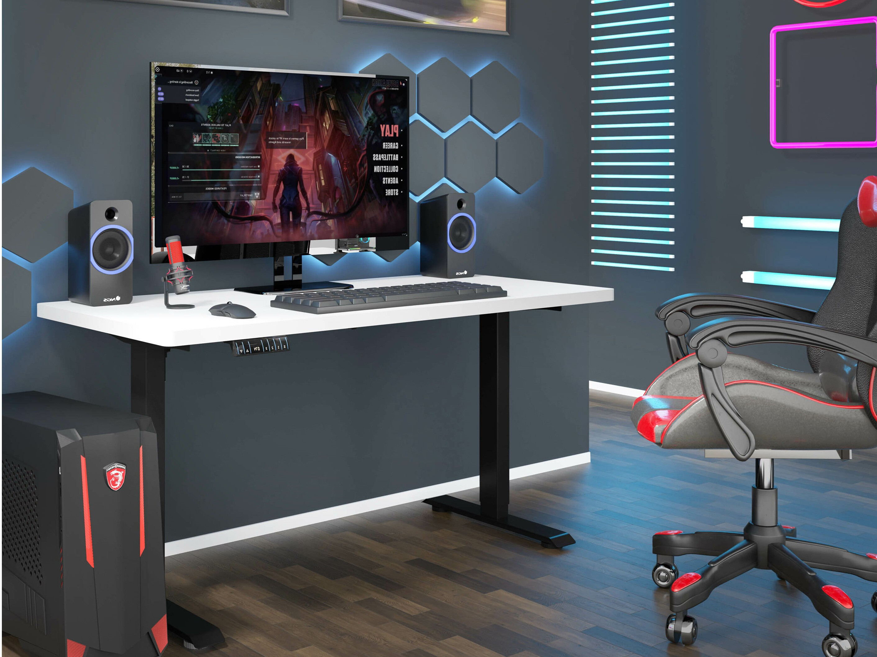 Table de travail réglable en hauteur Buffalo 184 (Noir)