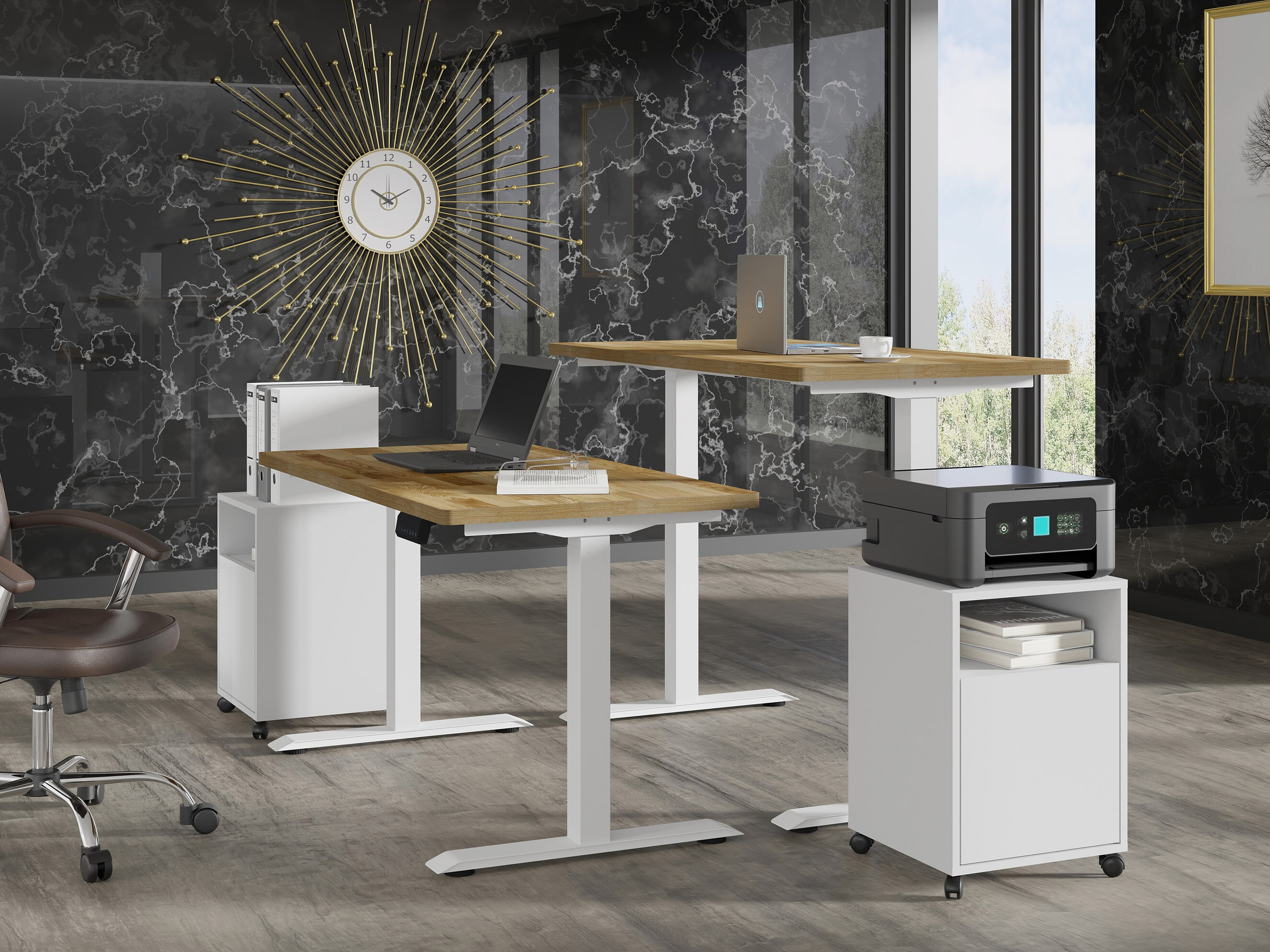 Bureau réglable en hauteur Buffalo 199 (Blanc)