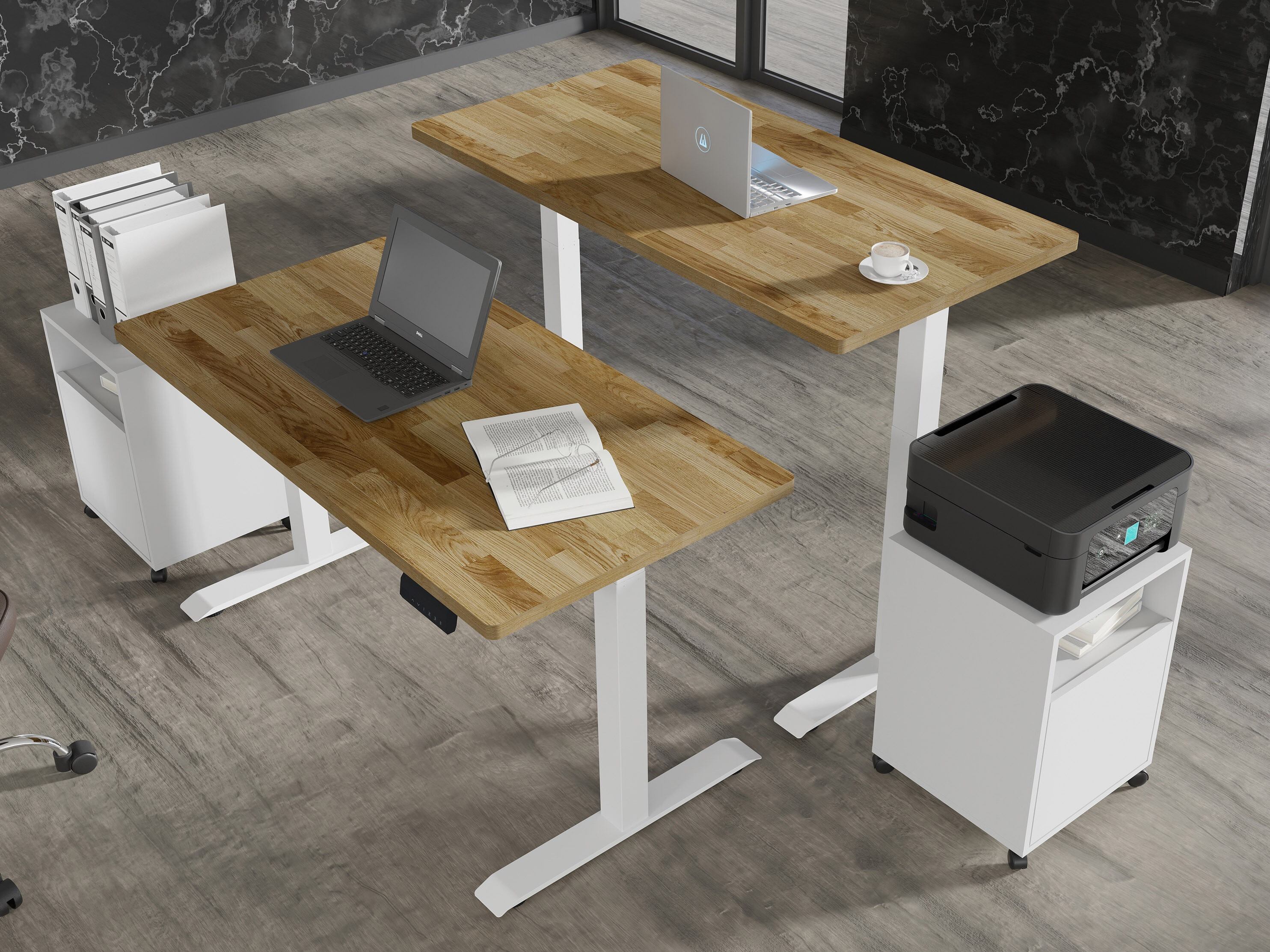 Bureau réglable en hauteur Buffalo 199 (Blanc)