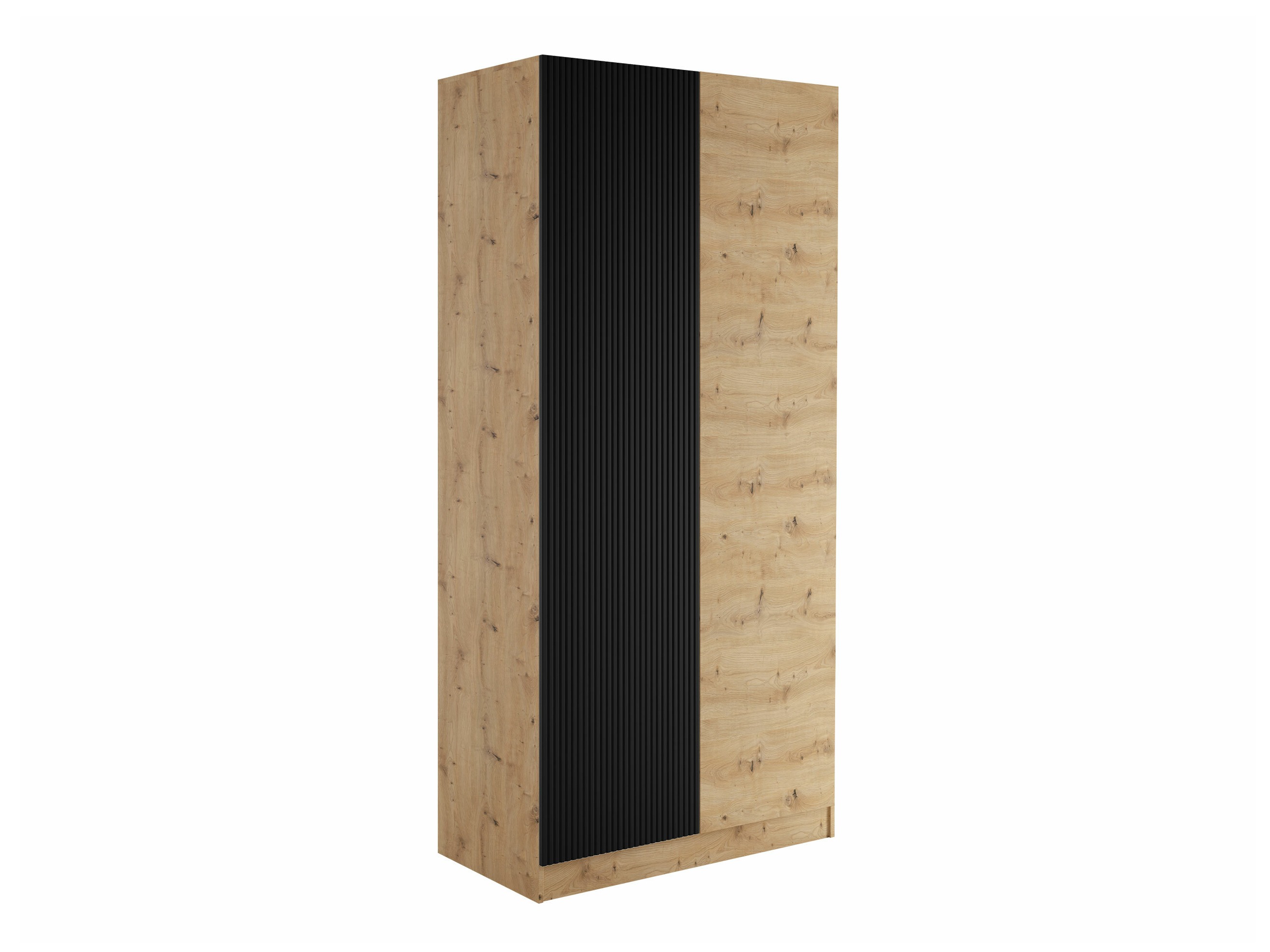 Armoire Lunole 113 (Chêne Artisan + Noir)