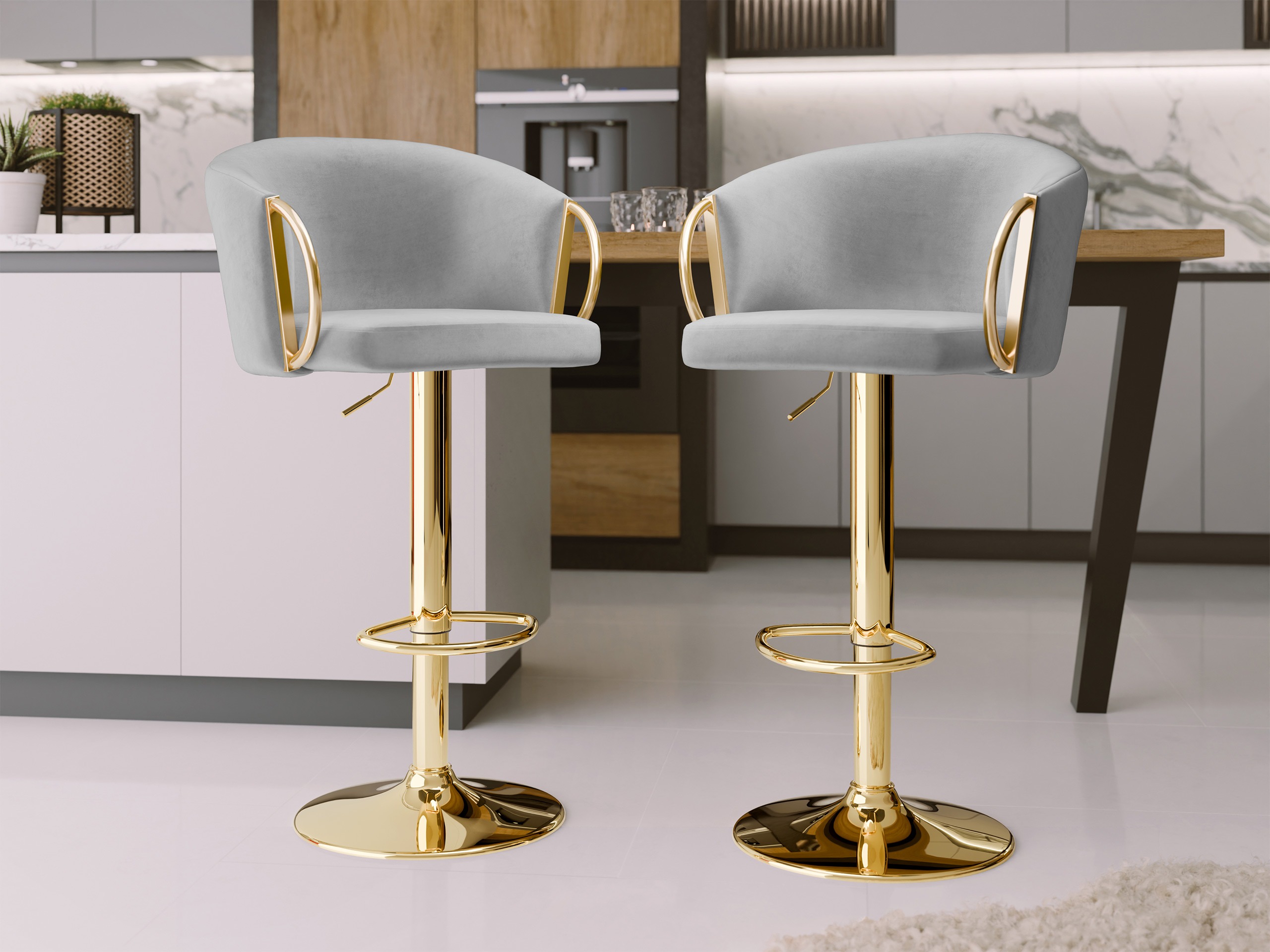 Chaise de bar Comfivo Hilaritas V (Gris)