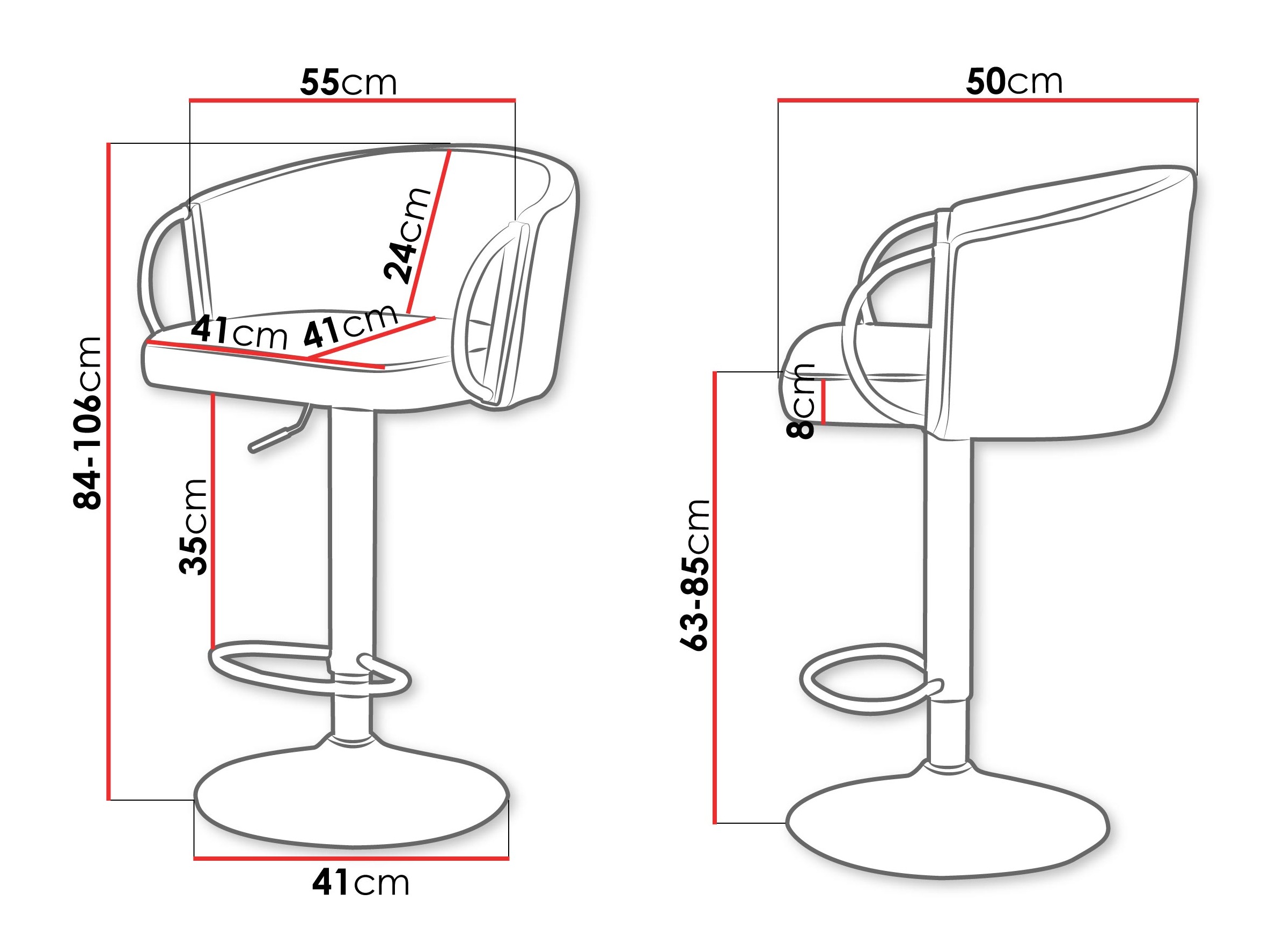 Chaise de bar Comfivo Hilaritas V (Gris)