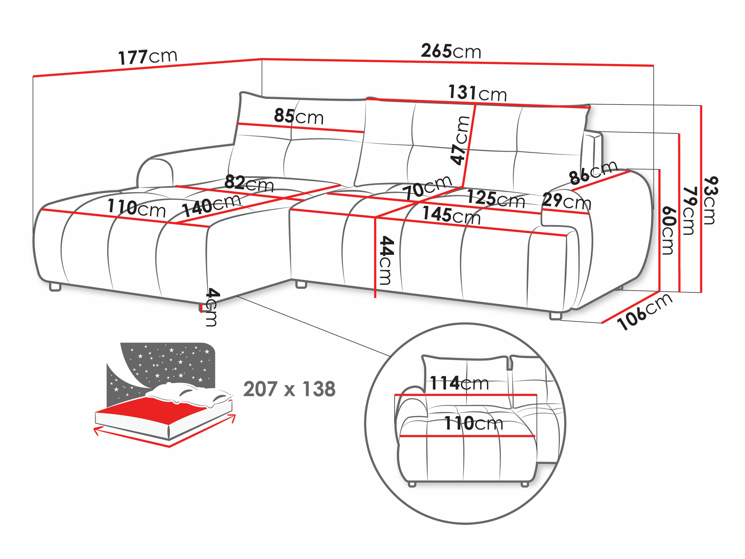 Canapé d'angle TrendyNest Corvella (Velo 623)