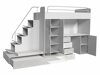 Chambre enfant complète Salmere 100 (Blanc + Blanc brillant + Gris brillant)