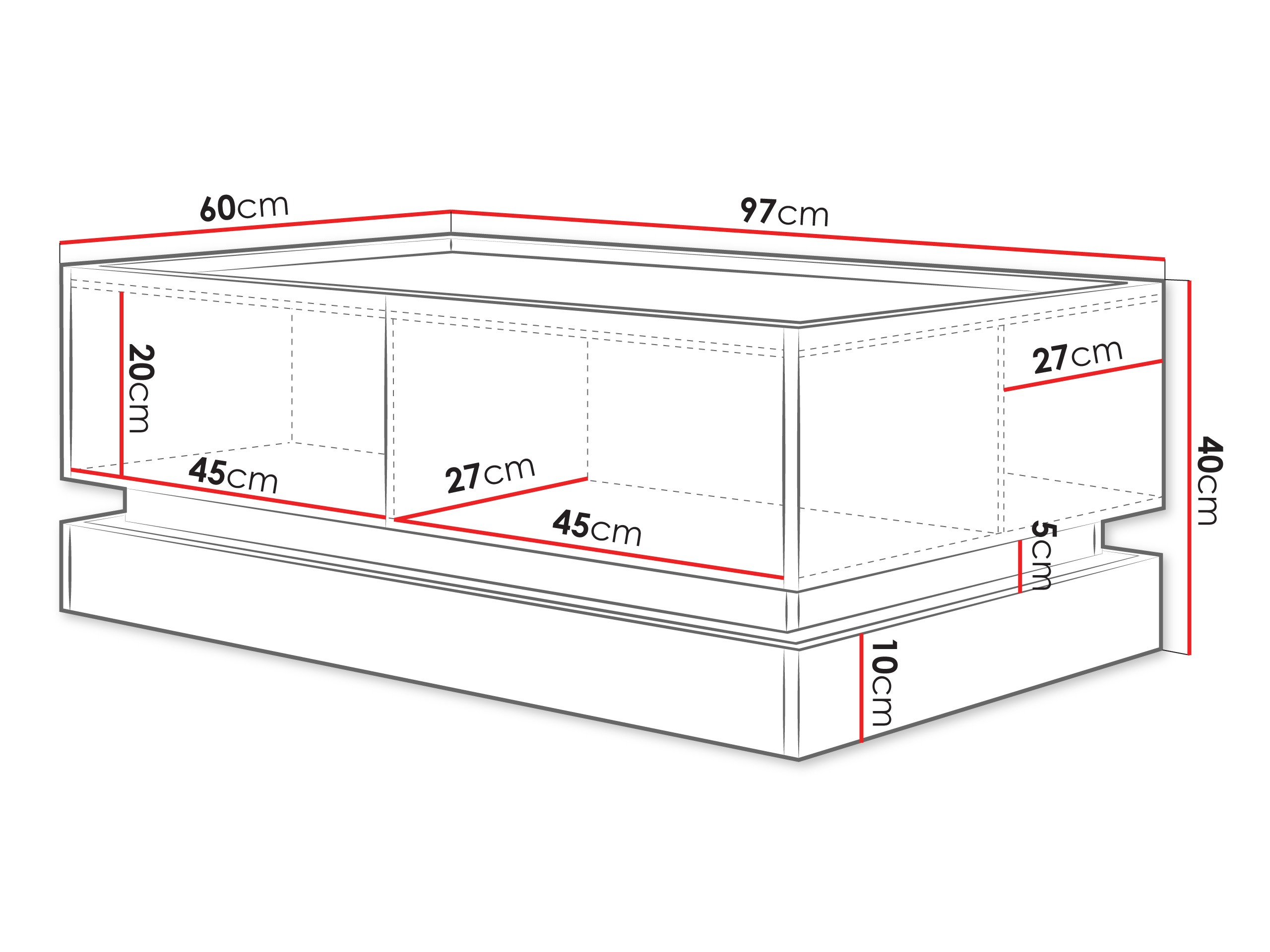 Table basse Comfivo Tilia (Brun clair + Chêne)