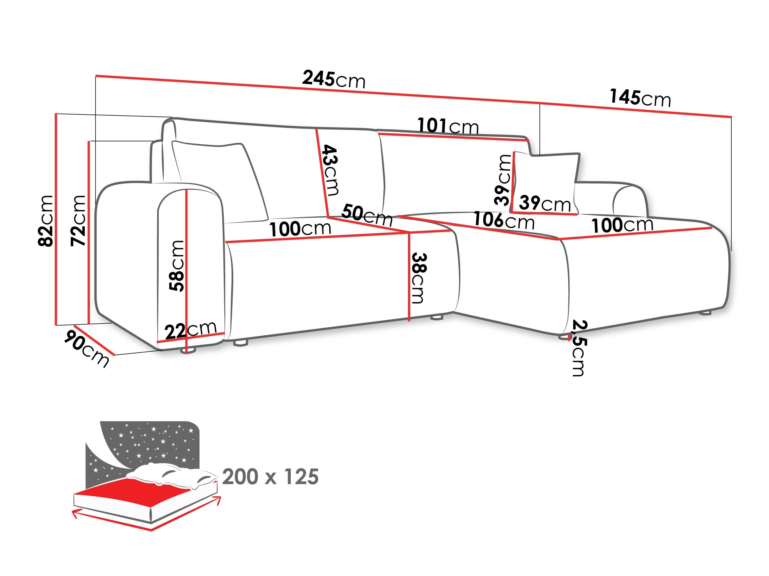 Canapé d'angle Luxum (Taro 01)