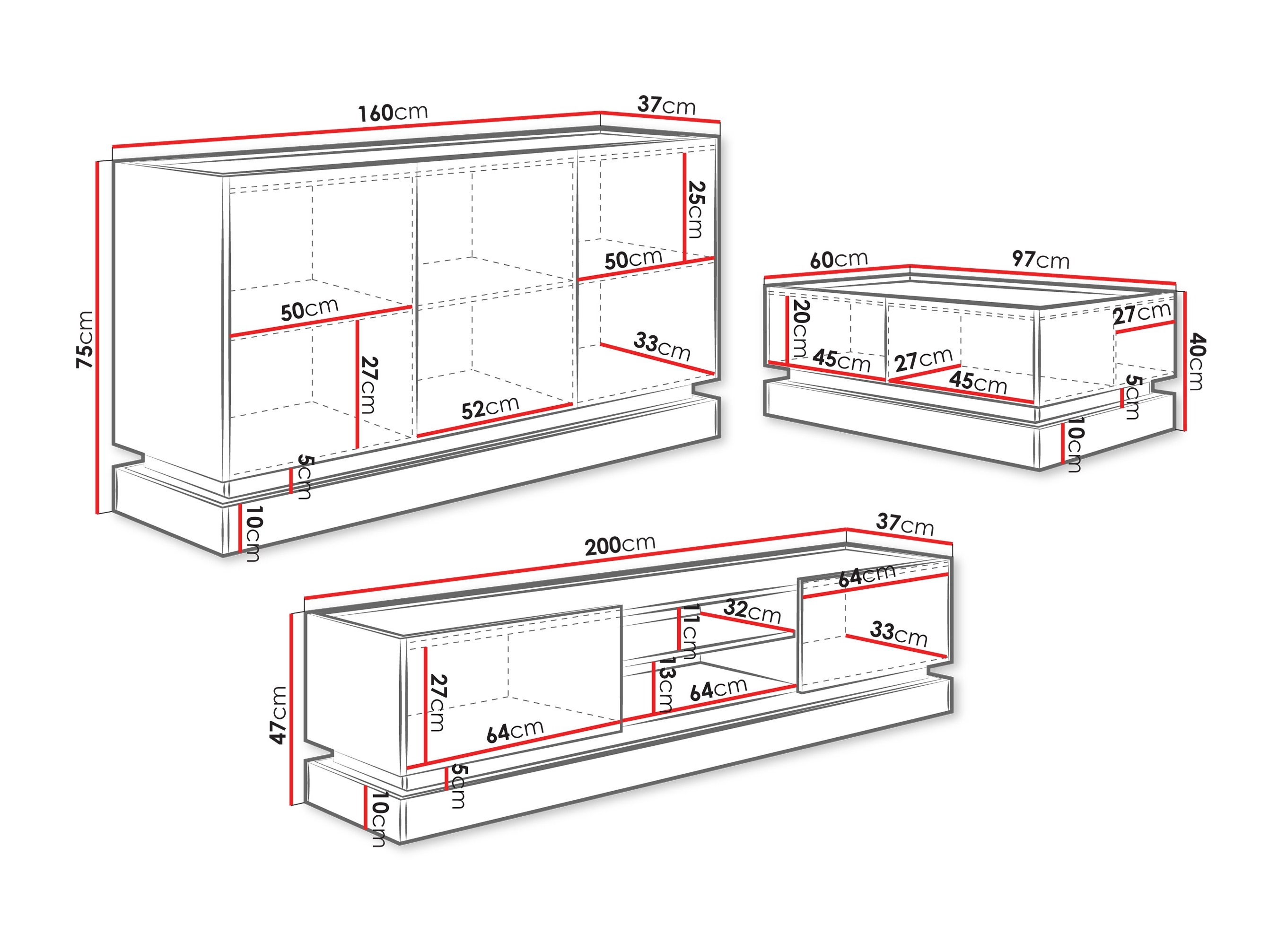 Ensemble de salon Comfivo Tilia (Brun clair + Chêne)