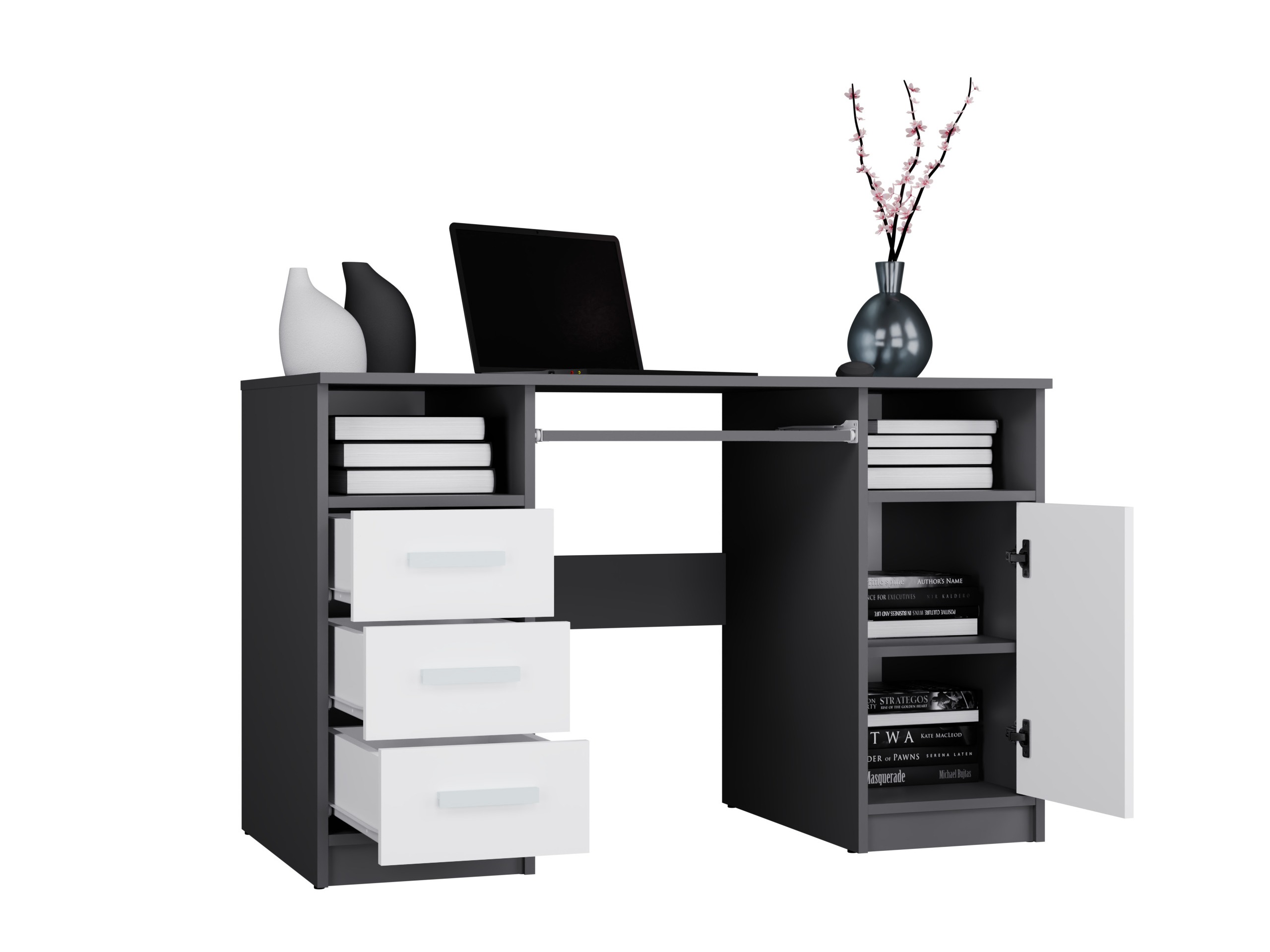Bureau Mandeville 330 (Anthracite + Blanc)