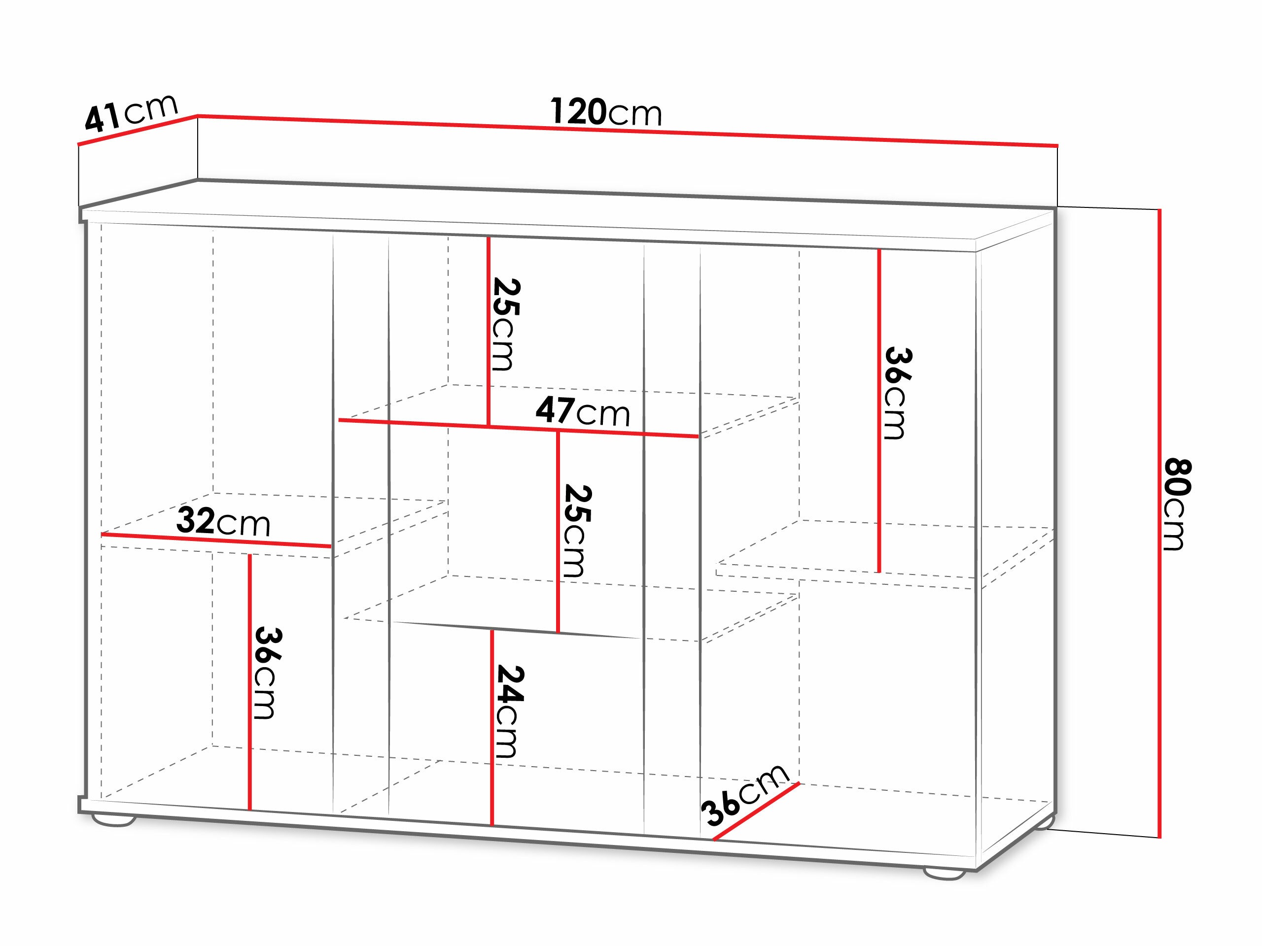 Buffet Tornola 106 (Noir + Noir brillant)
